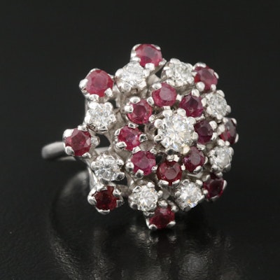 14K 1.07 CTW Diamond and Ruby Ring