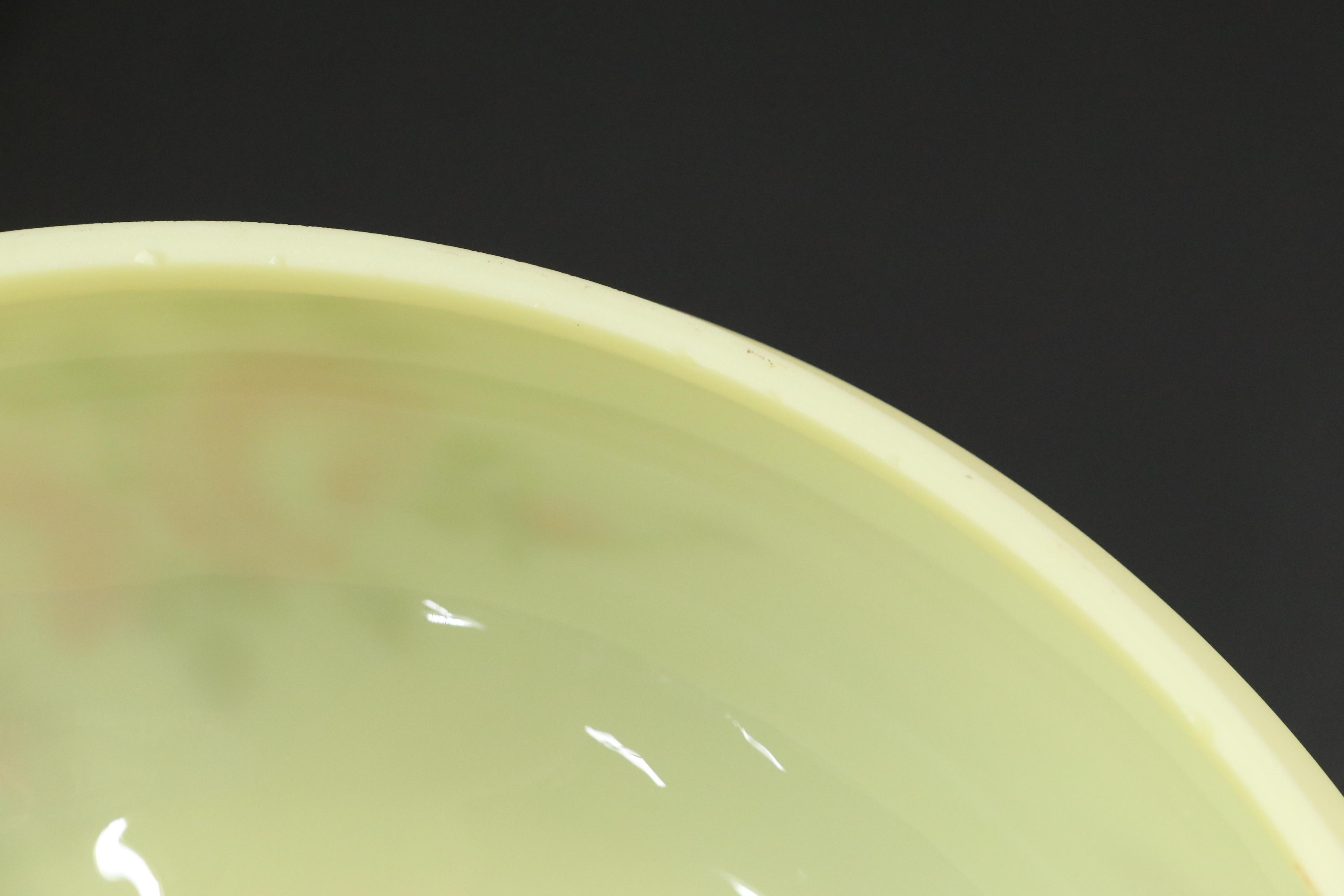 Fenton "Burmese" Glass Parlor Lamp with Hand-Painted Roses