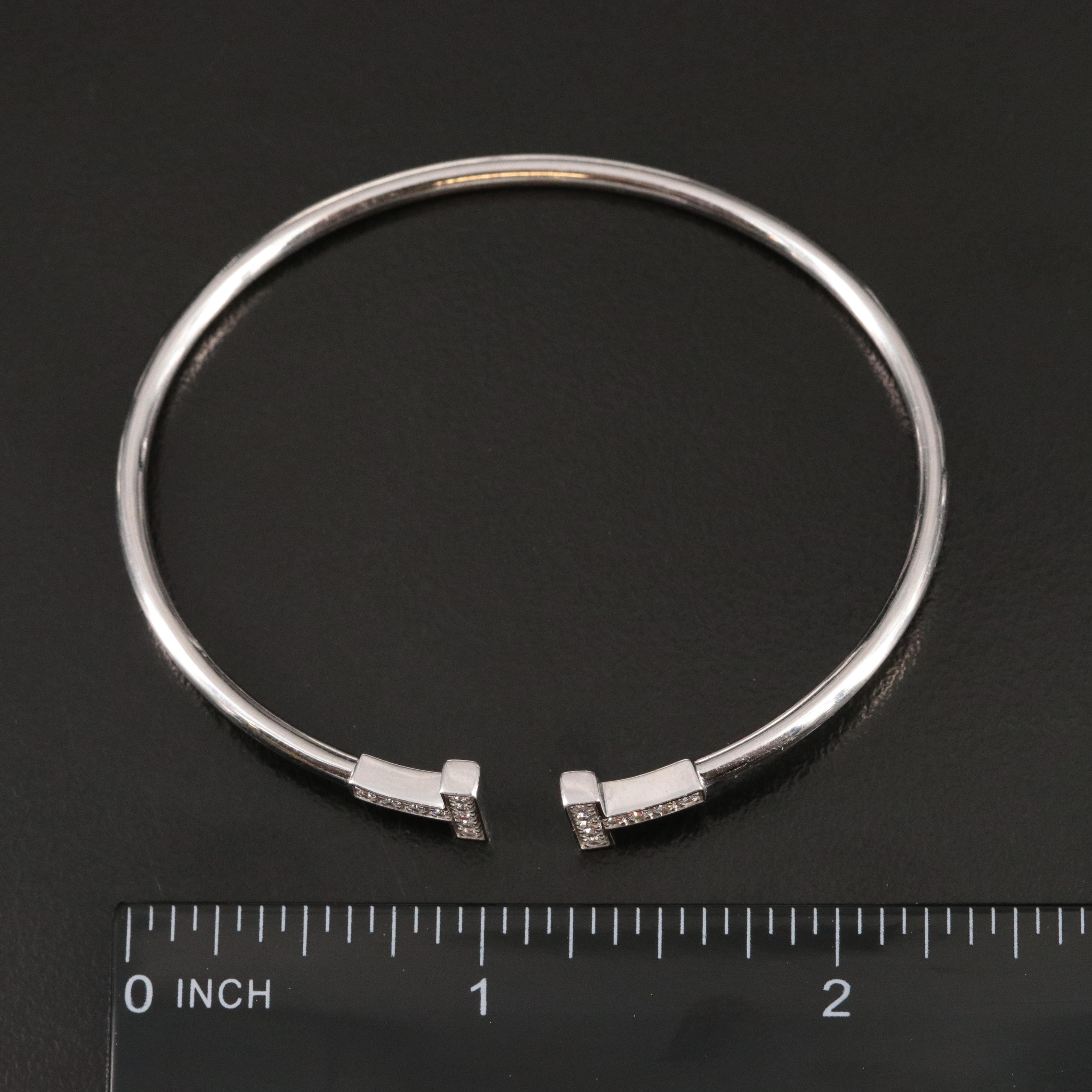 Tiffany & Co. Tiffany 'T' 18K 0.27 CTW Diamond Wire Bracelet