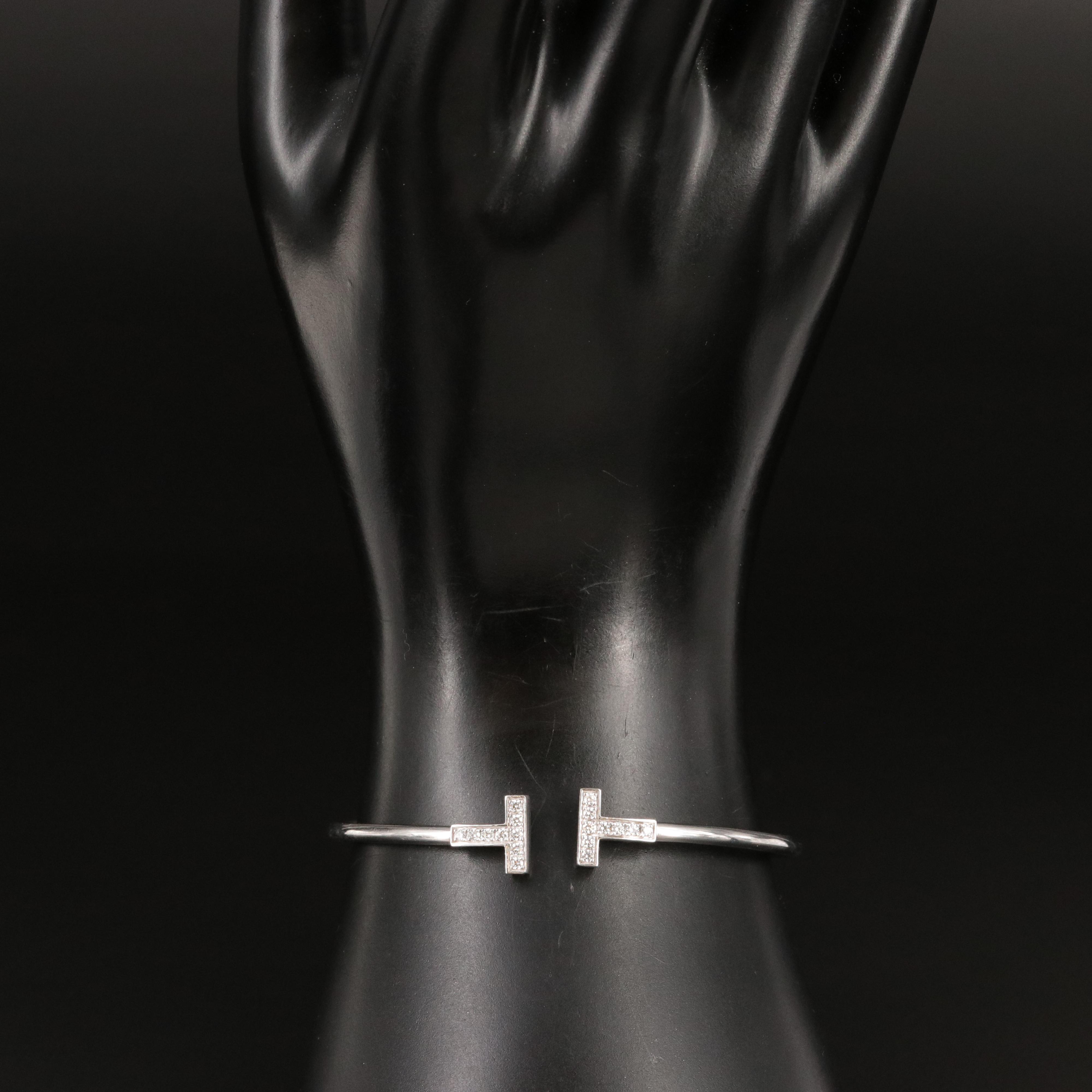 Tiffany & Co. Tiffany 'T' 18K 0.27 CTW Diamond Wire Bracelet