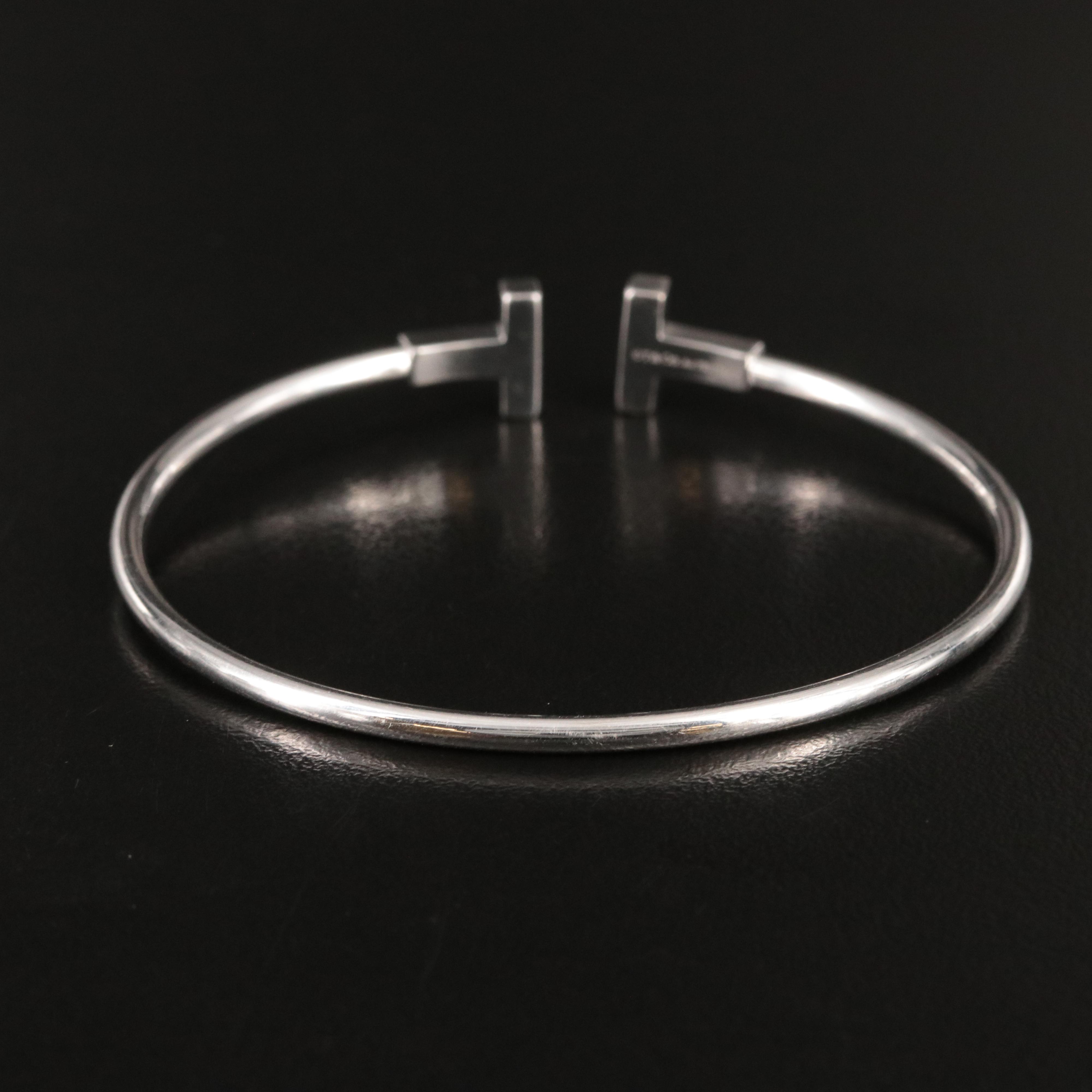 Tiffany & Co. Tiffany 'T' 18K 0.27 CTW Diamond Wire Bracelet