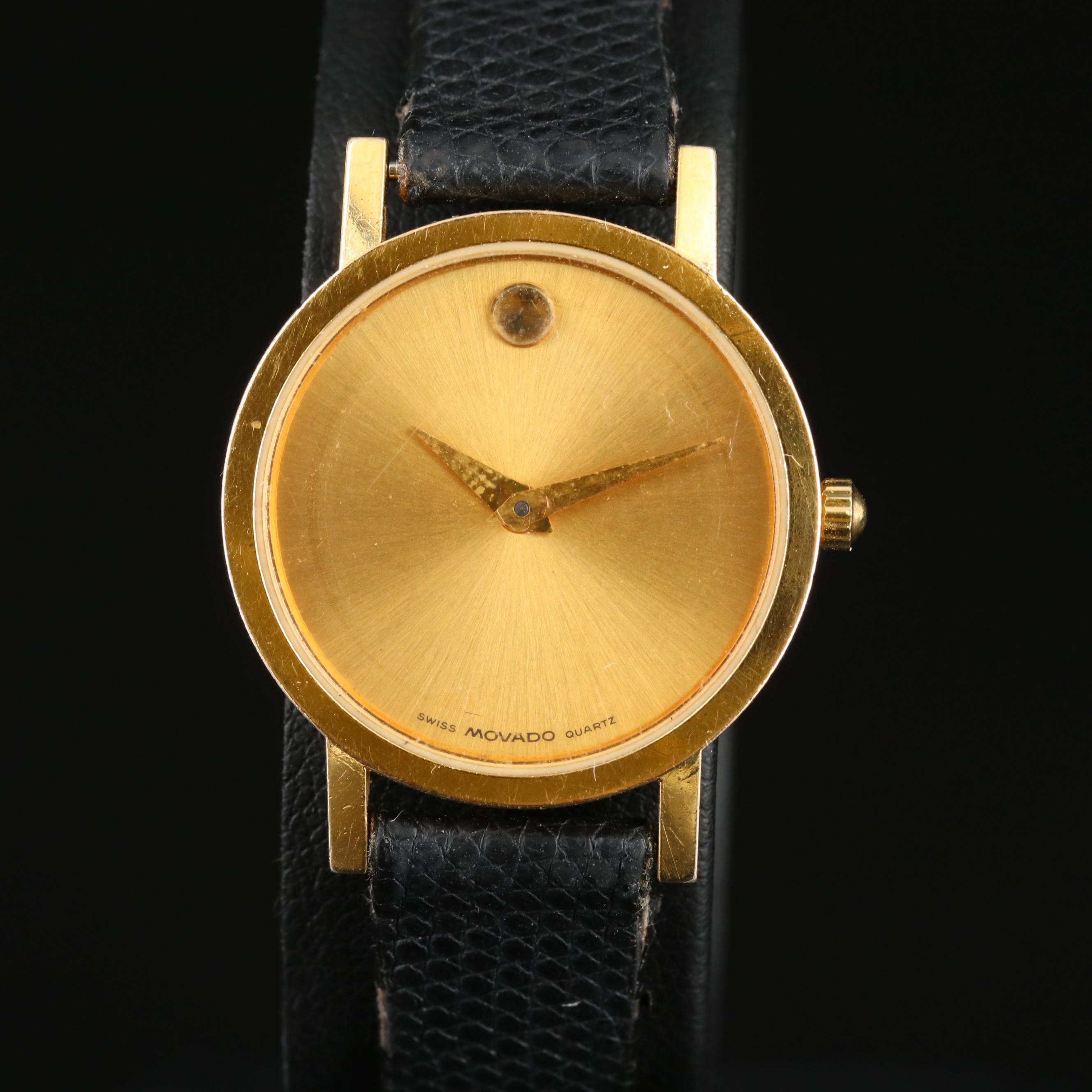 Movado Museum Gold Dial Swiss Quartz Watch