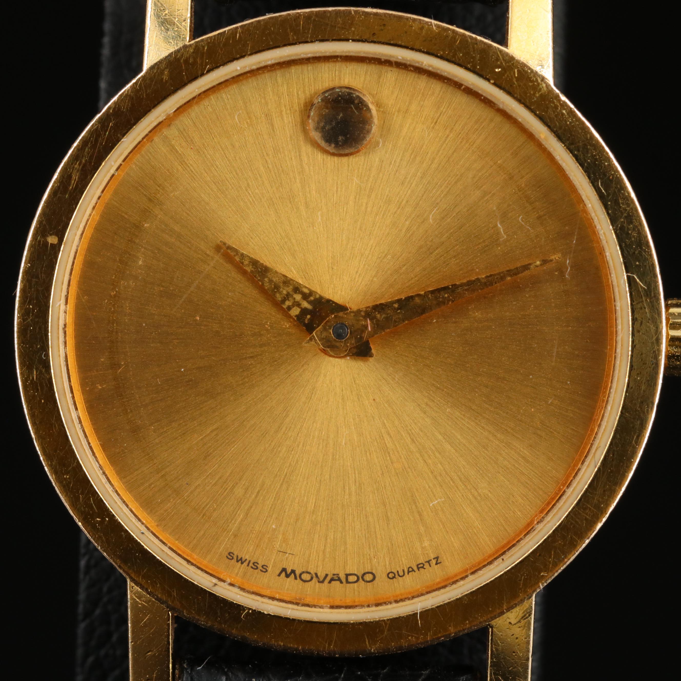 Movado Museum Gold Dial Swiss Quartz Watch