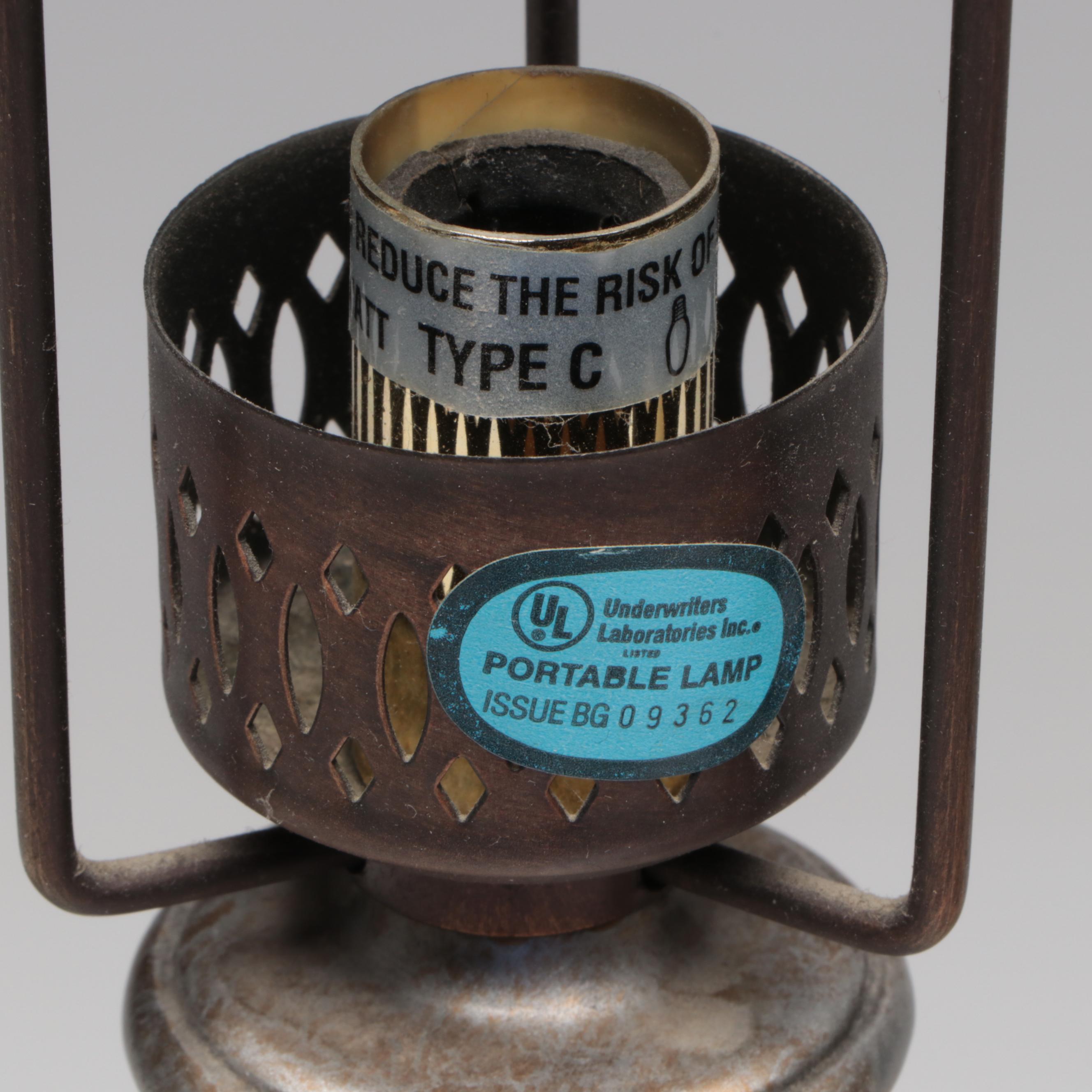 Fenton Hand-Painted Floral and Bird Motif Glass Lamps