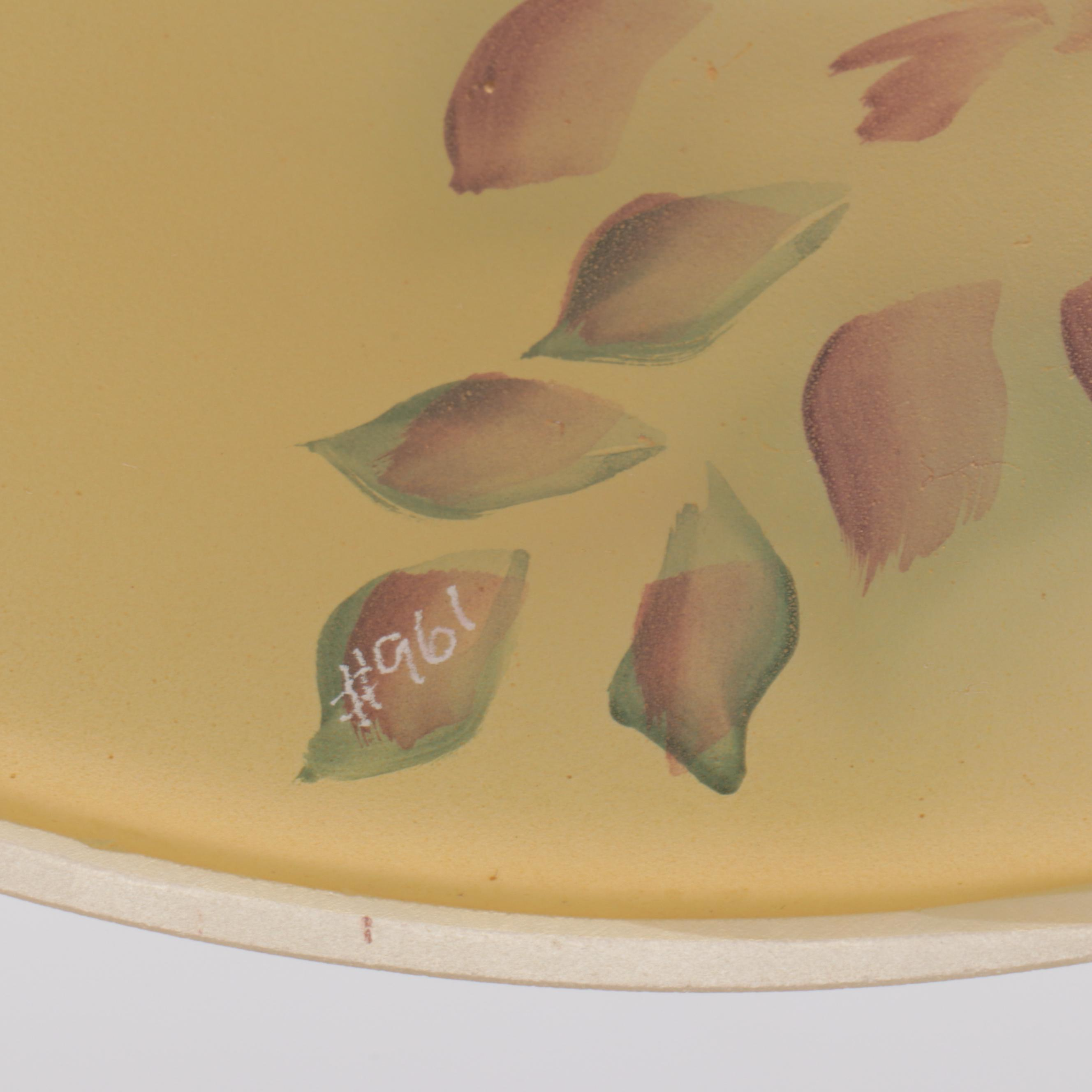 Fenton Hand-Painted Floral and Bird Motif Glass Lamps