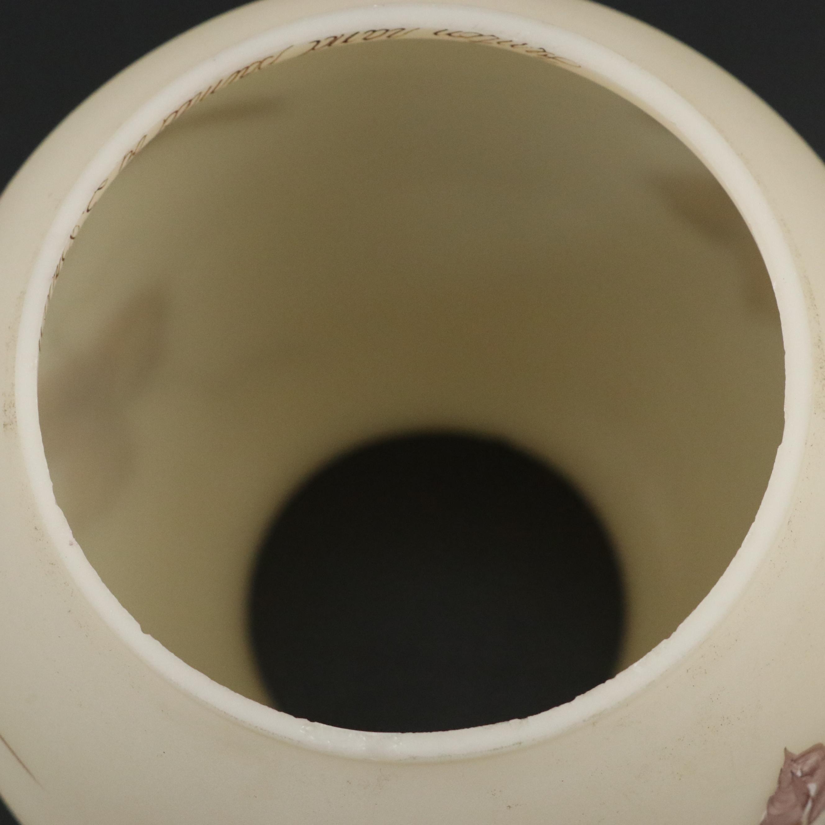 Fenton Hand-Painted Floral and Bird Motif Glass Lamps