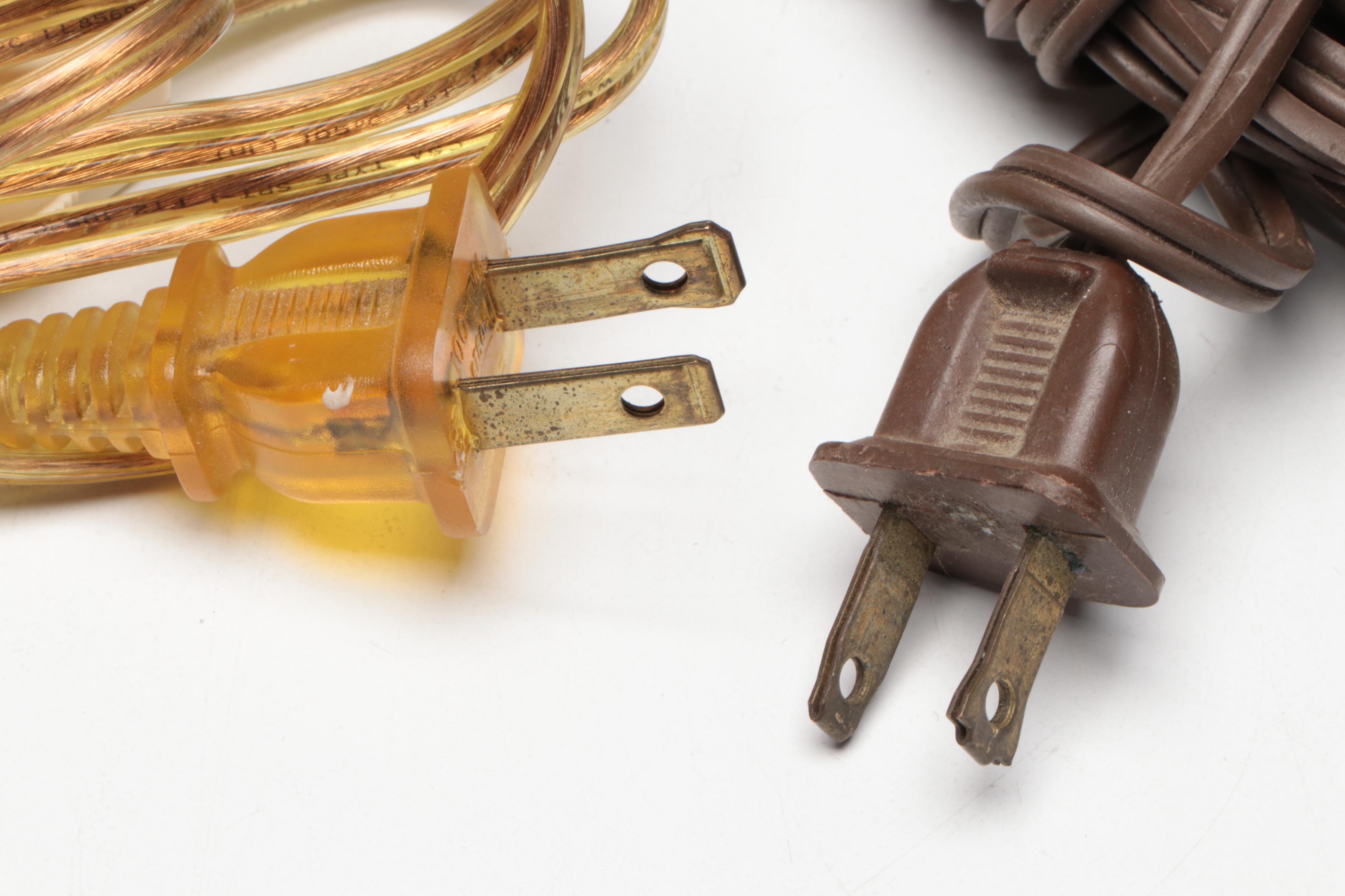 Fenton Hand-Painted Floral and Bird Motif Glass Lamps