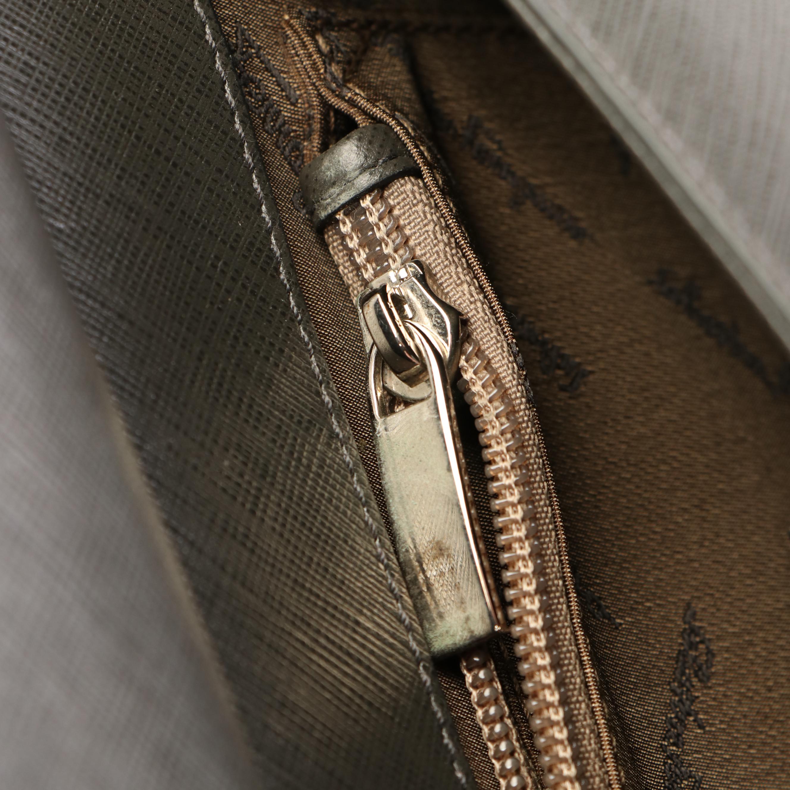 Salvatore Ferragamo Double Gancini Convertible Shoulder Bag in Grey Leather