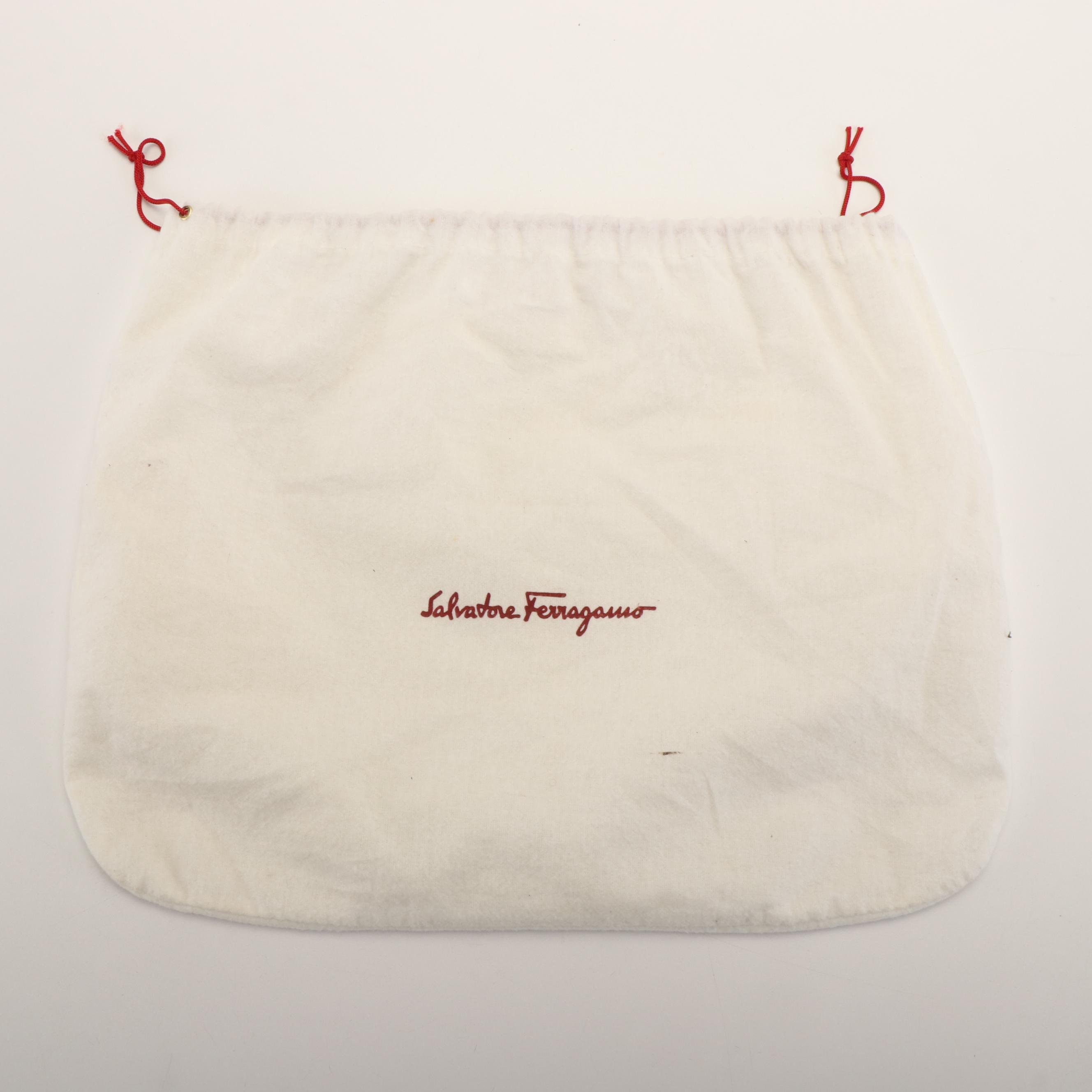 Salvatore Ferragamo Double Gancini Convertible Shoulder Bag in Grey Leather