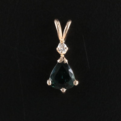 10K Sapphire and Diamond Pendant