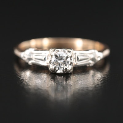 Vintage 14K 0.16 CTW Diamond Ring