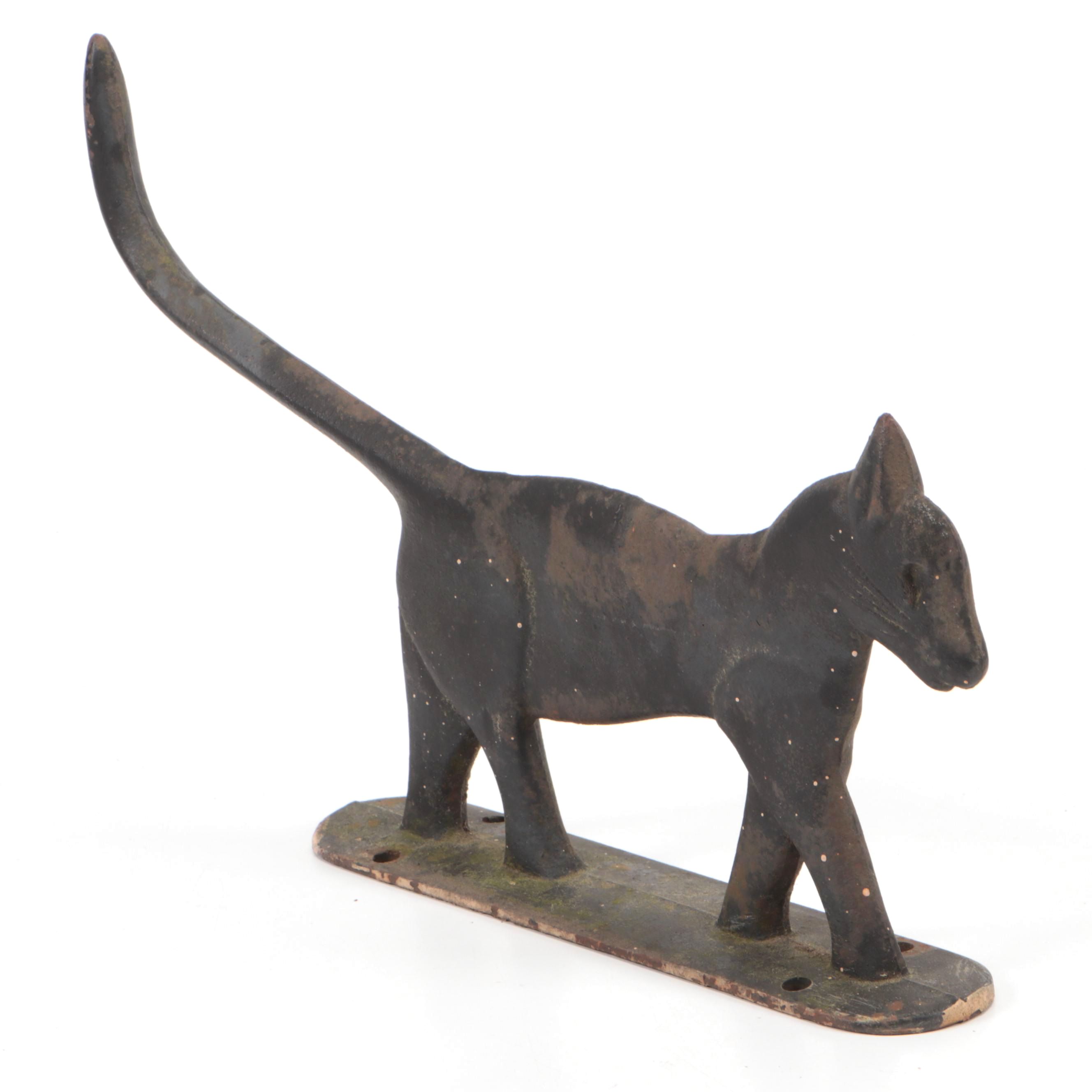 Cast Iron Black Cat Boot Scraper Doorstop