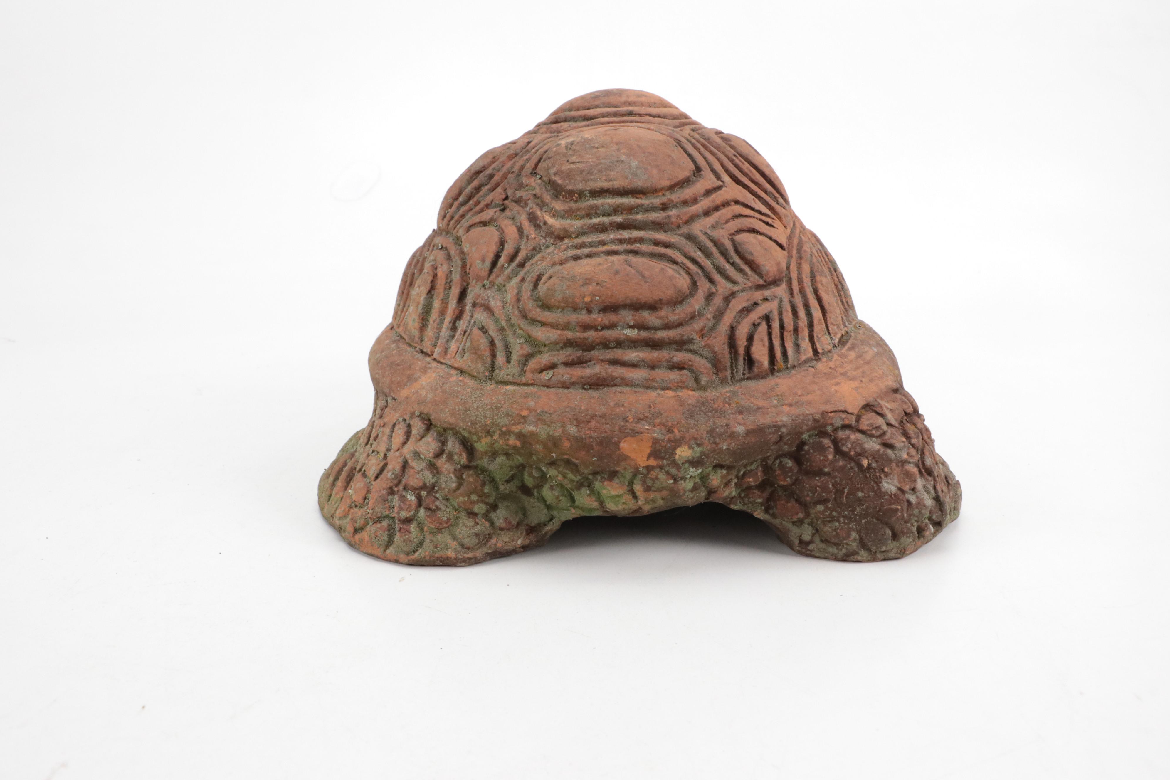 Marble Leaf Shape Cast Iron Trivet with Ceramic Turtle Garden Statues