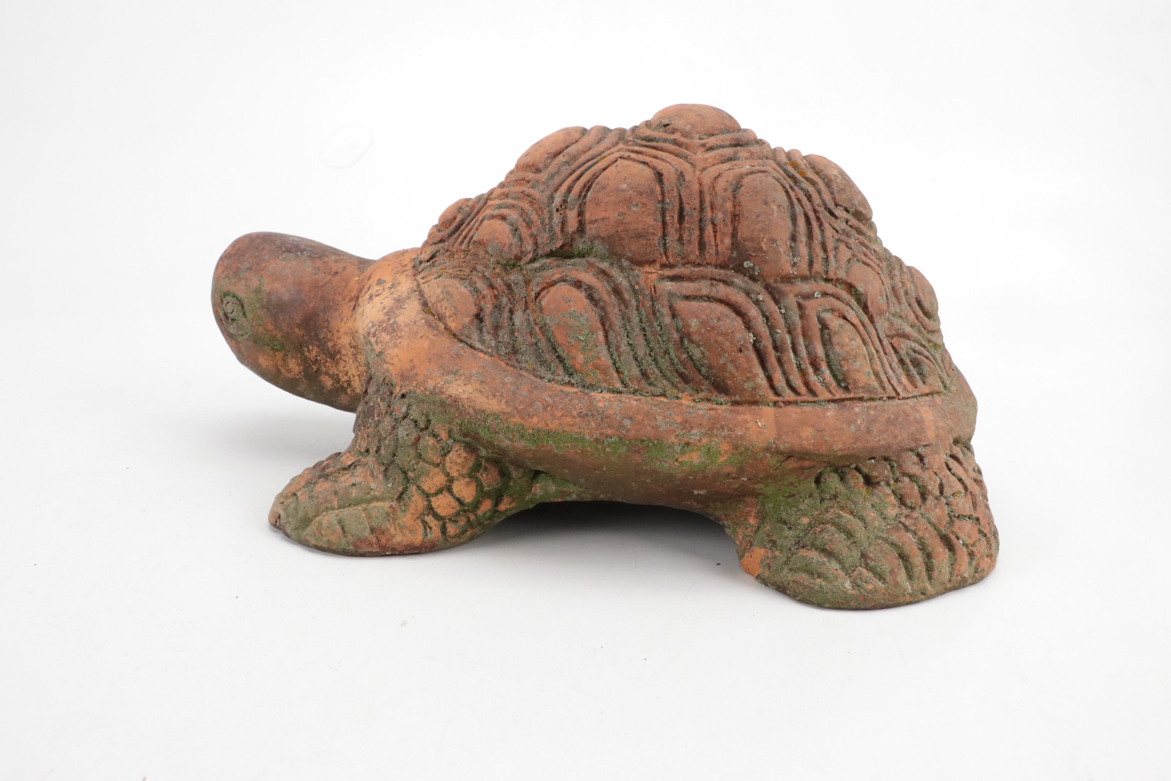 Marble Leaf Shape Cast Iron Trivet with Ceramic Turtle Garden Statues