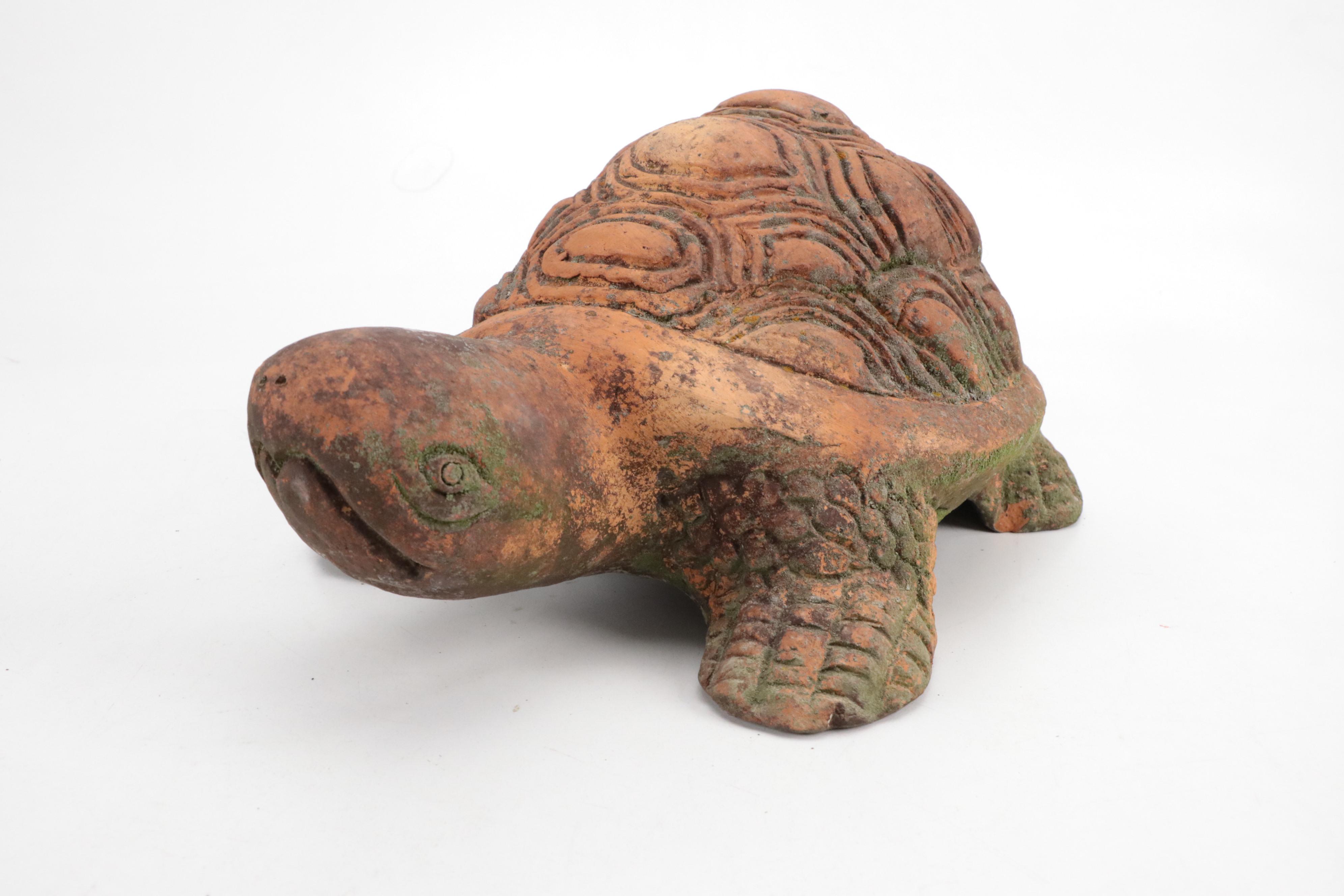 Marble Leaf Shape Cast Iron Trivet with Ceramic Turtle Garden Statues