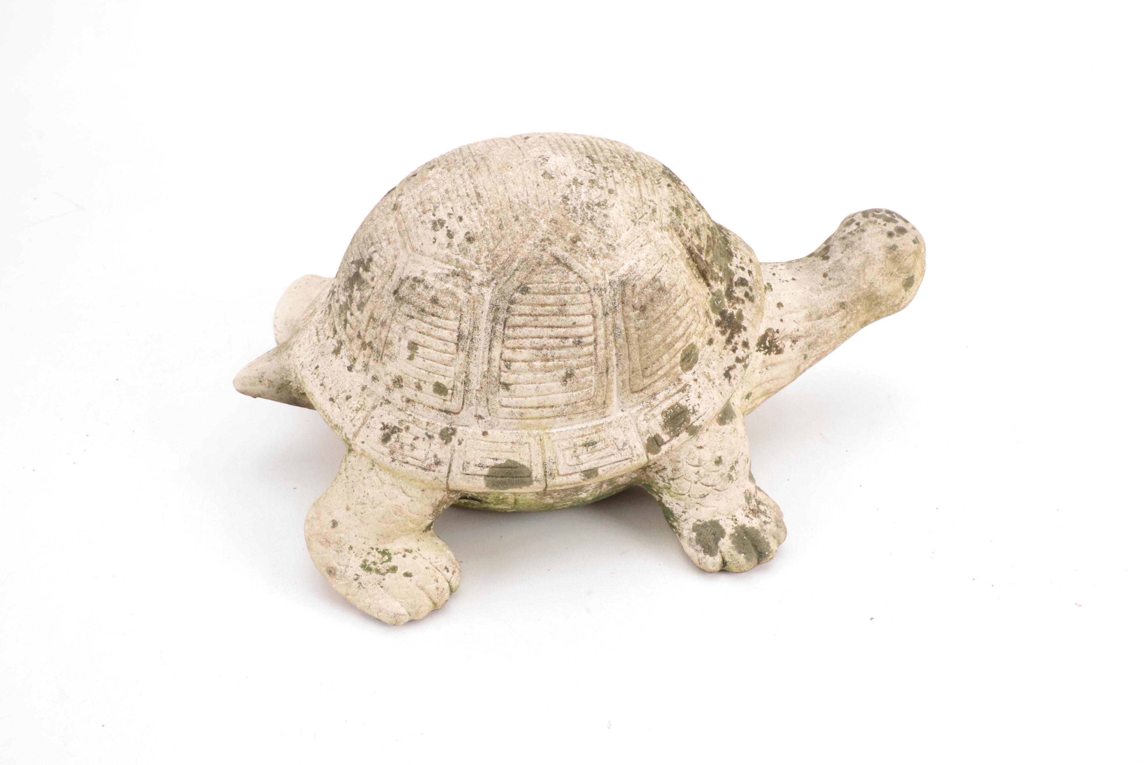 Marble Leaf Shape Cast Iron Trivet with Ceramic Turtle Garden Statues