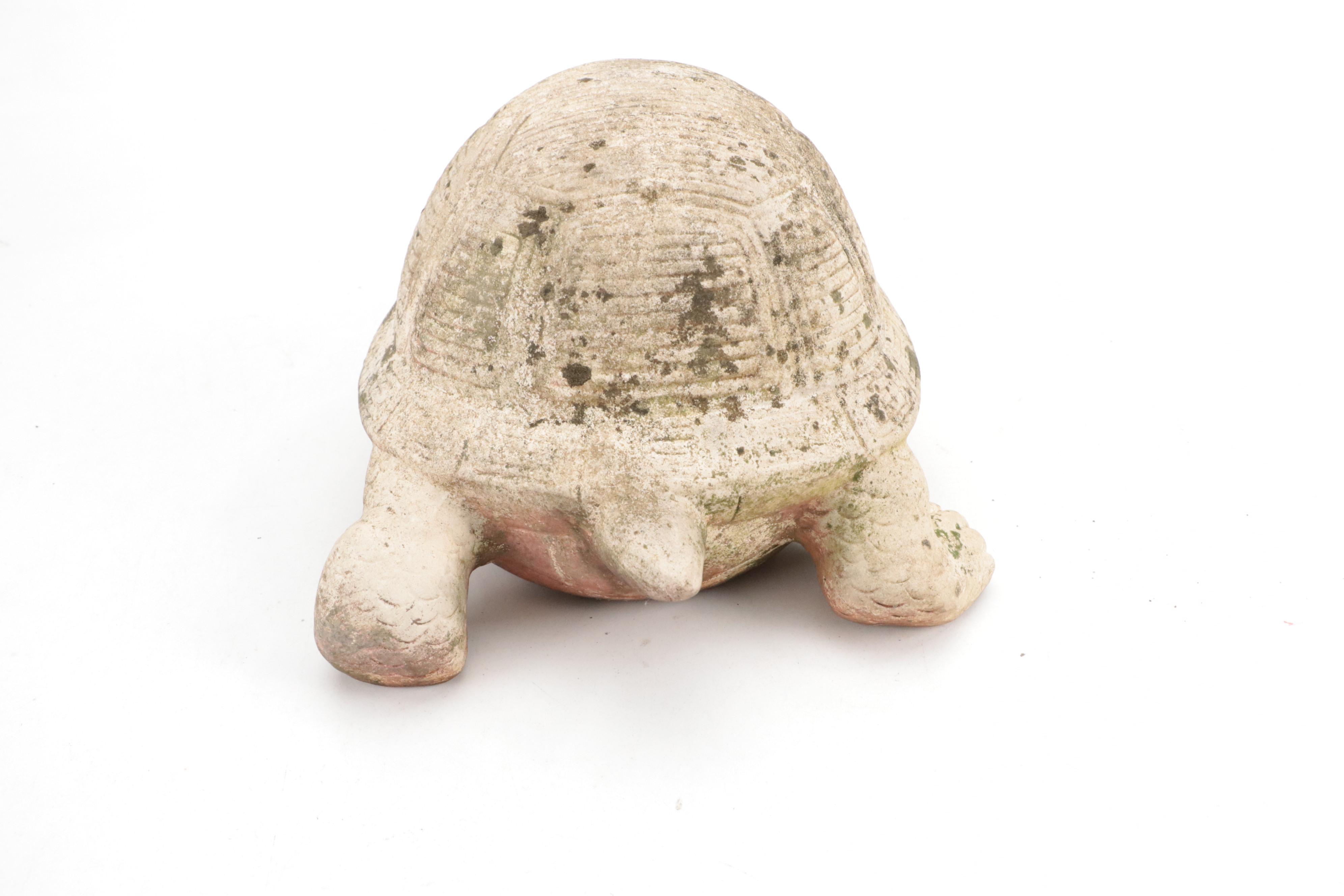 Marble Leaf Shape Cast Iron Trivet with Ceramic Turtle Garden Statues