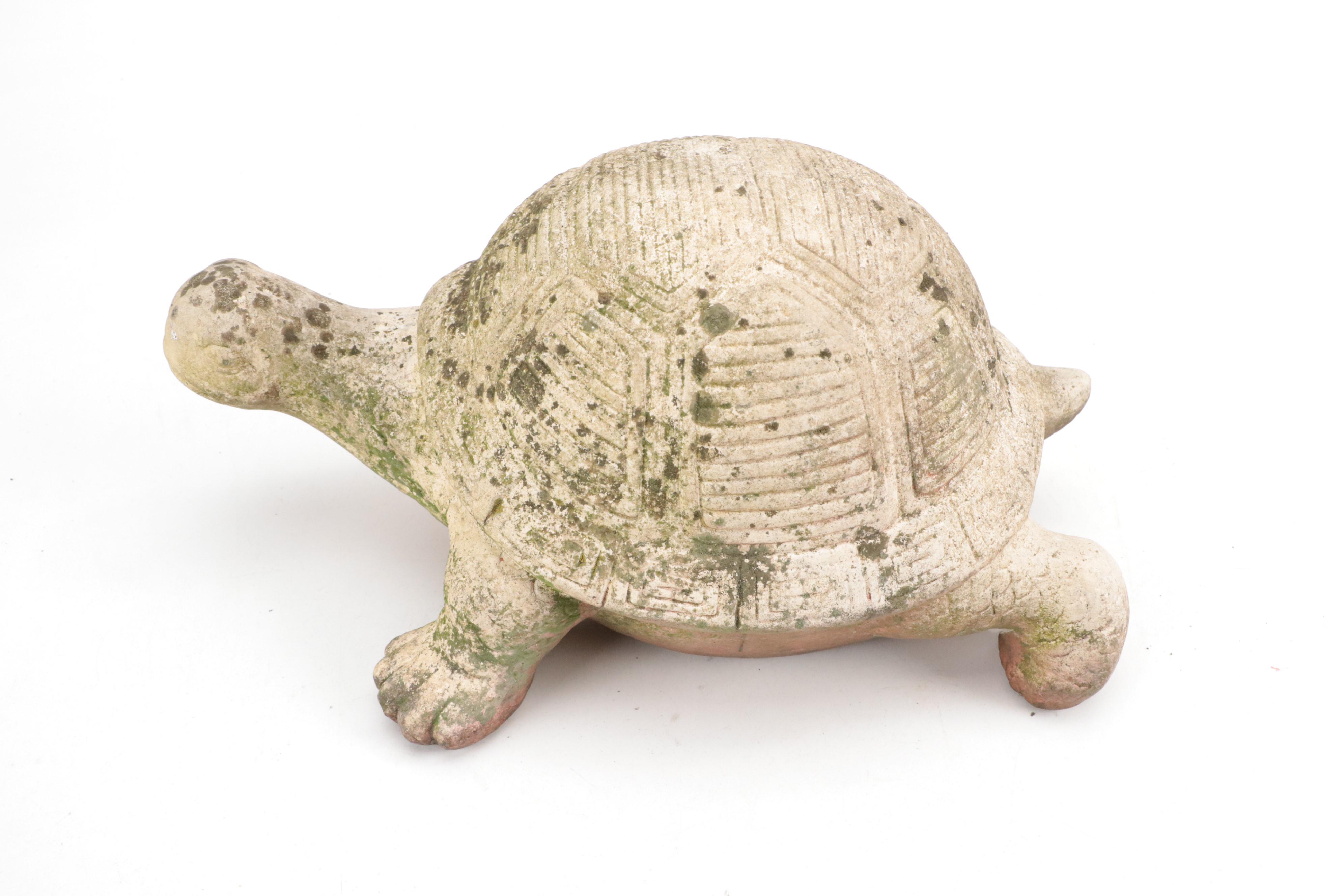 Marble Leaf Shape Cast Iron Trivet with Ceramic Turtle Garden Statues