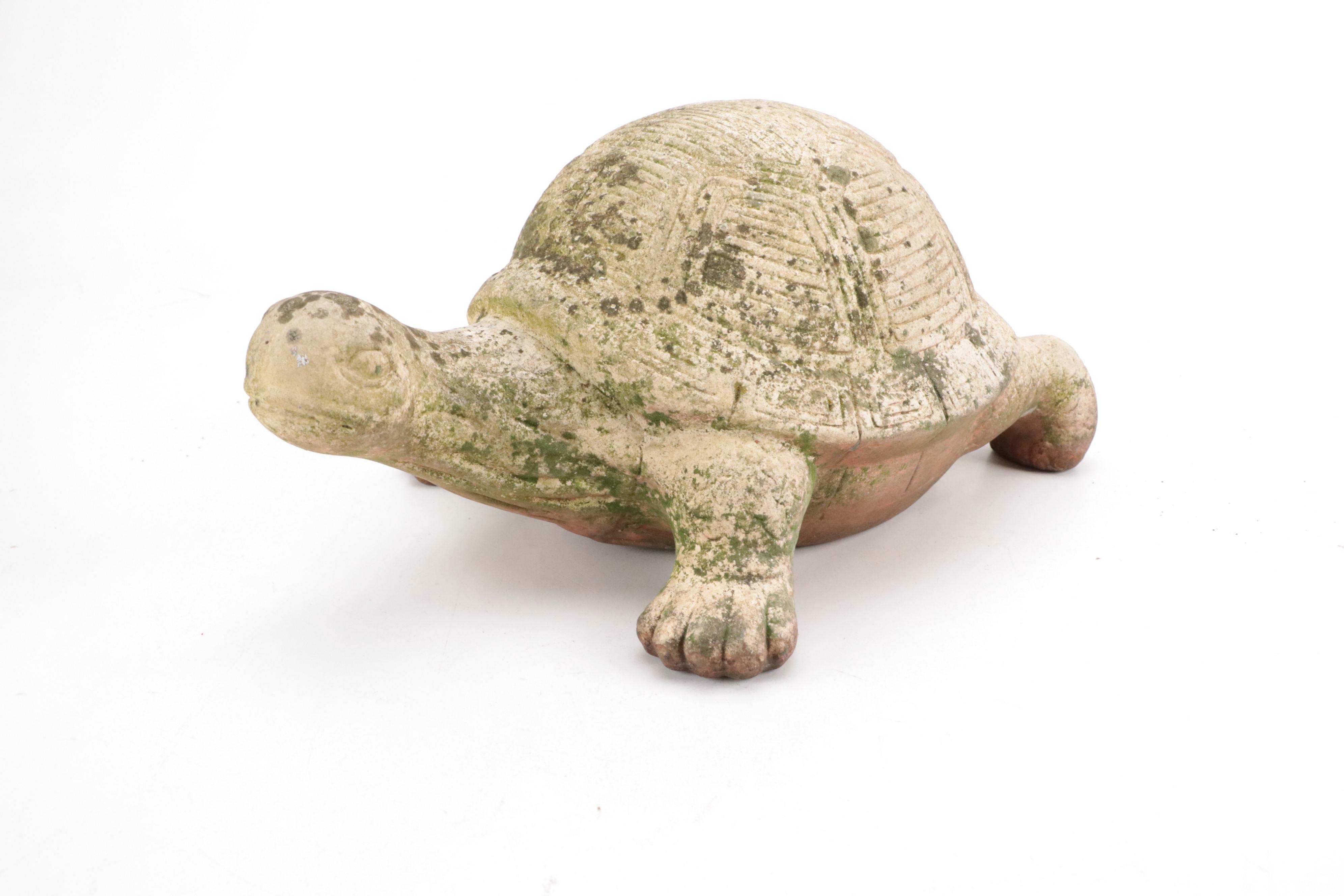 Marble Leaf Shape Cast Iron Trivet with Ceramic Turtle Garden Statues