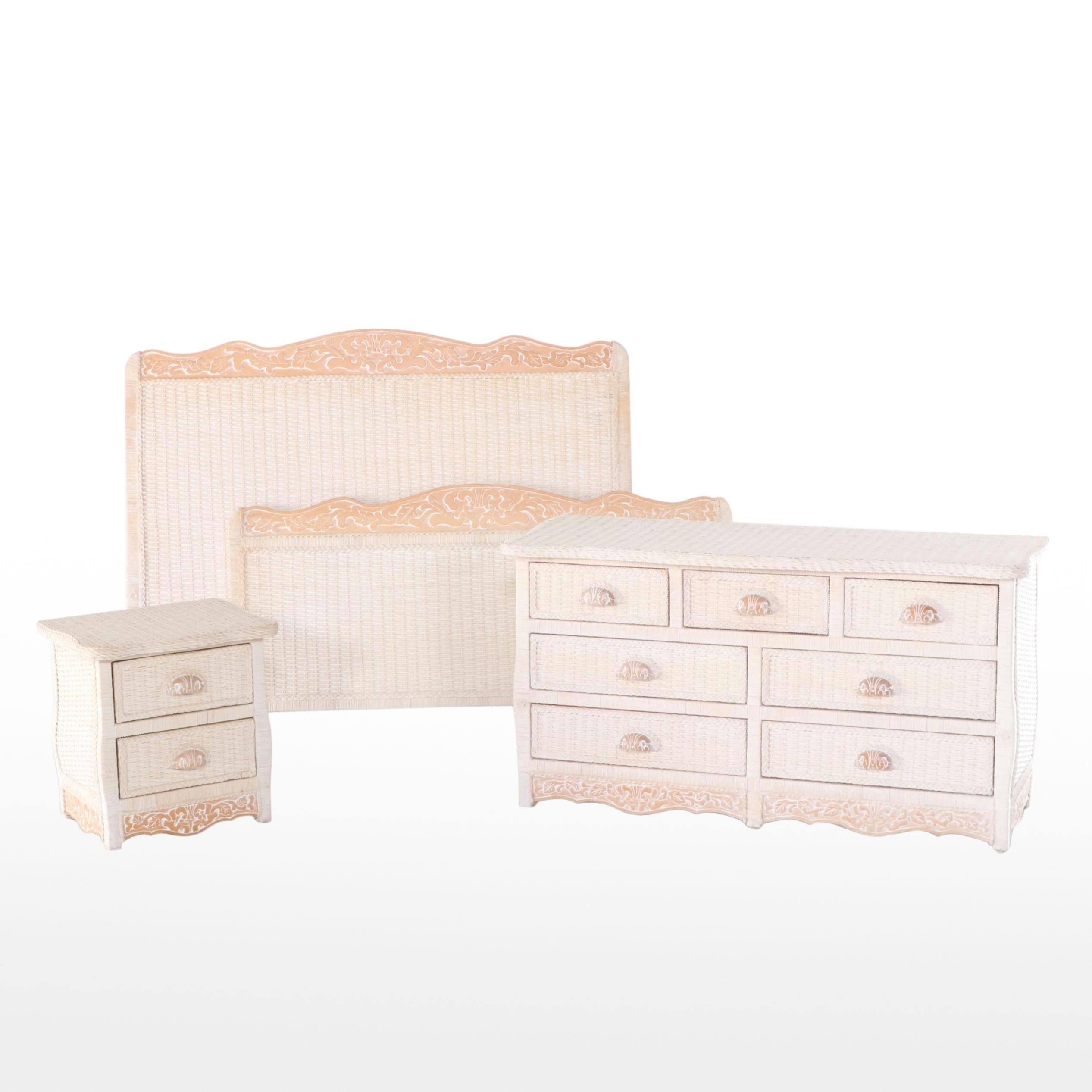 Pier 1 Jamaica Collection Painted Wicker Bedroom Set | Everything But