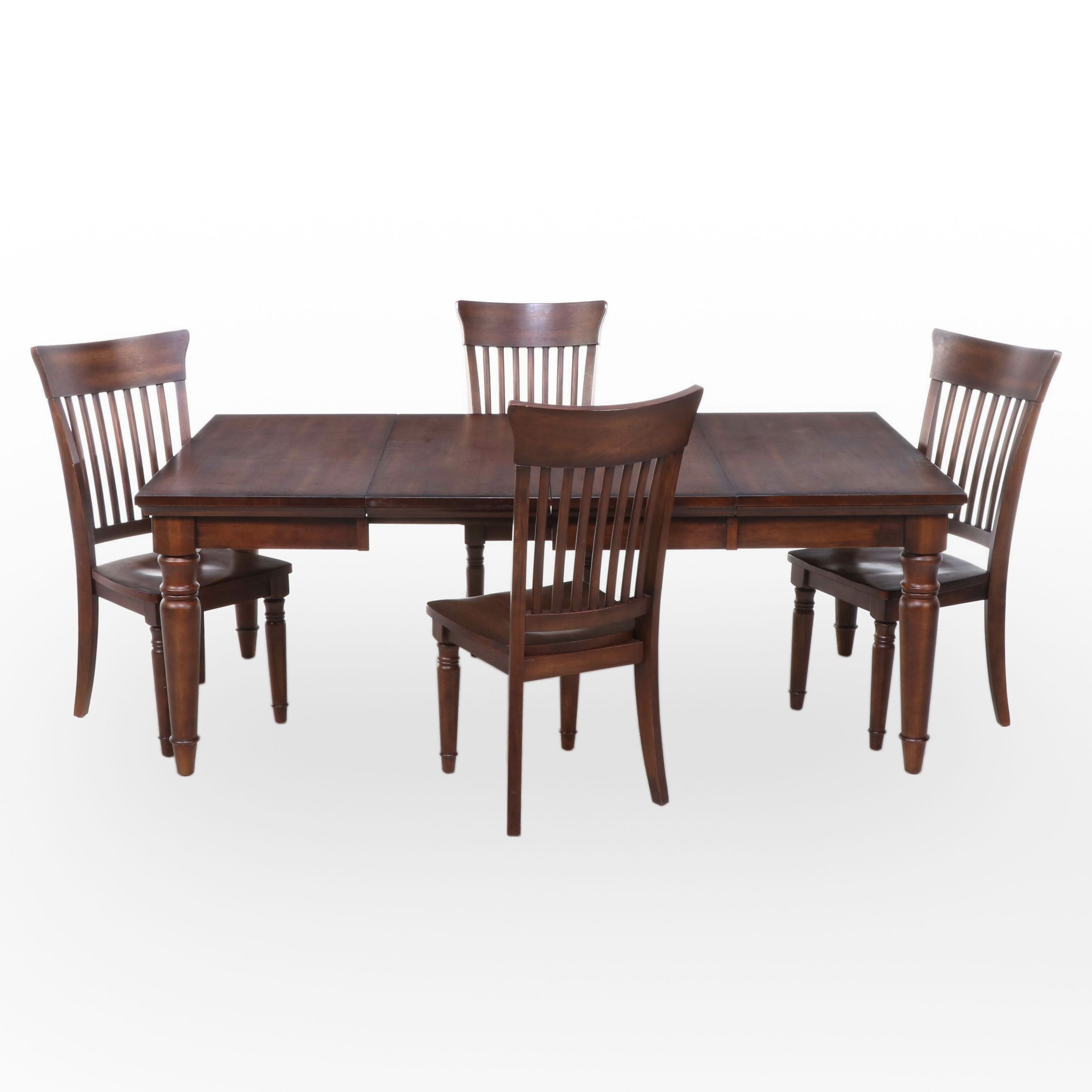 Shaker Style Walnut Finish Five Piece Dining Set