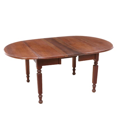 American Sheraton Style Cherry Drop Leaf Dining Table, Mid to Late 20th Century