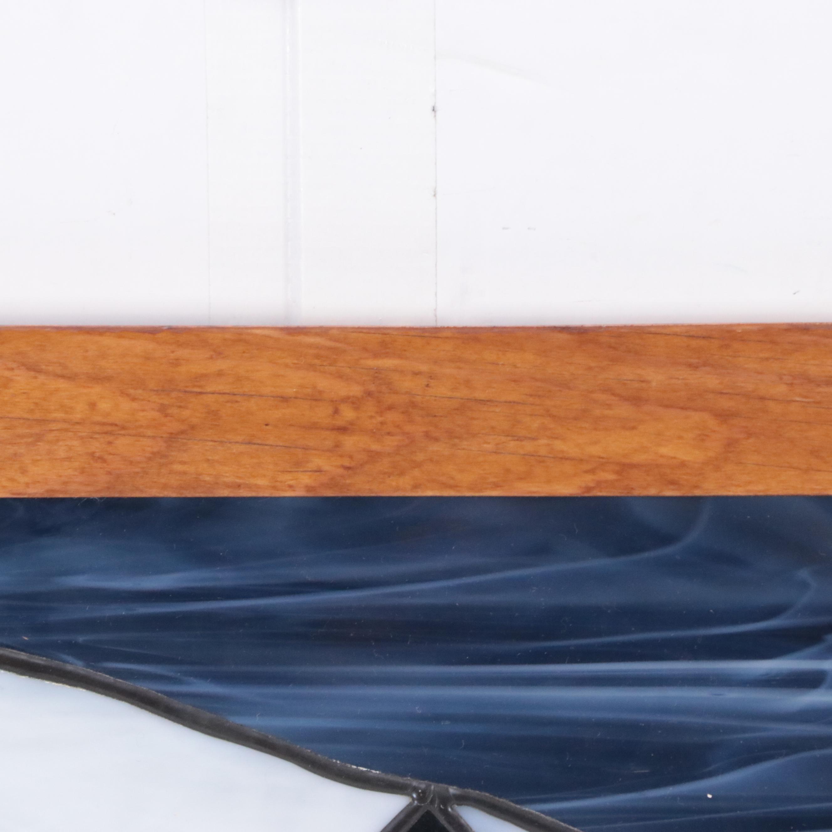 Stained Glass Window Panel with Lighthouse Motif