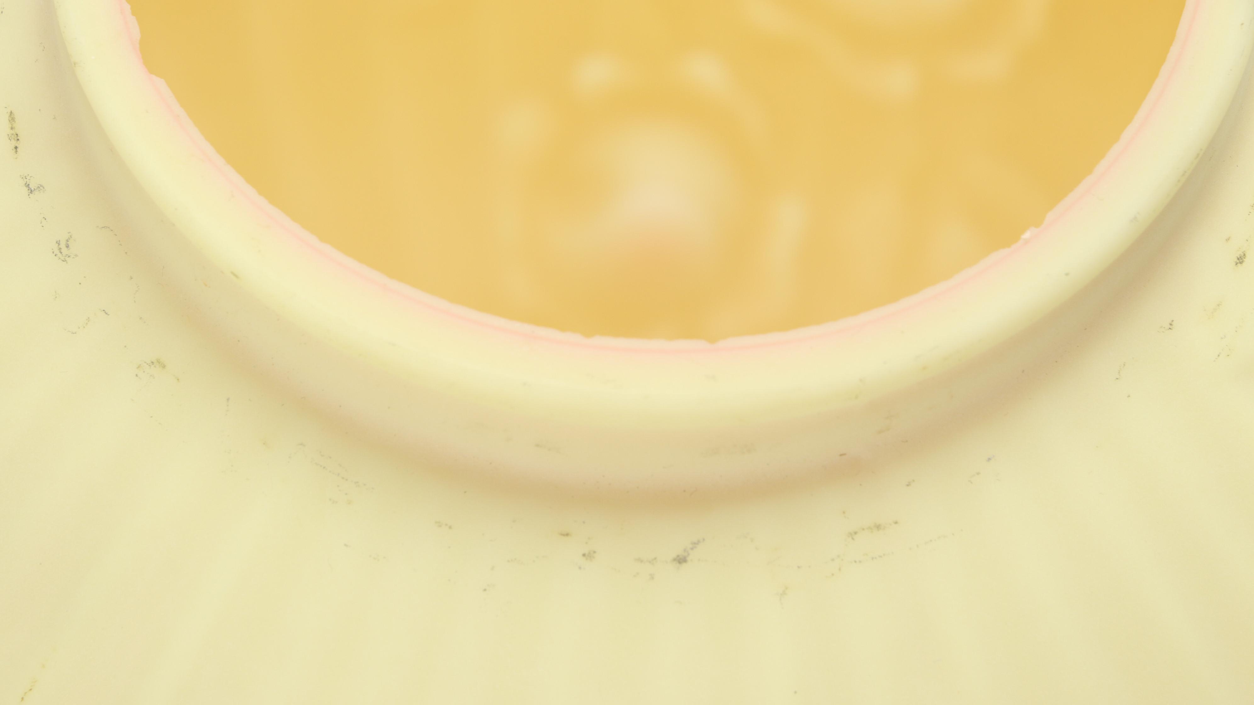 Fenton Burmese "Embossed Roses" Lampshade with Brass Candlestick Table Lamp