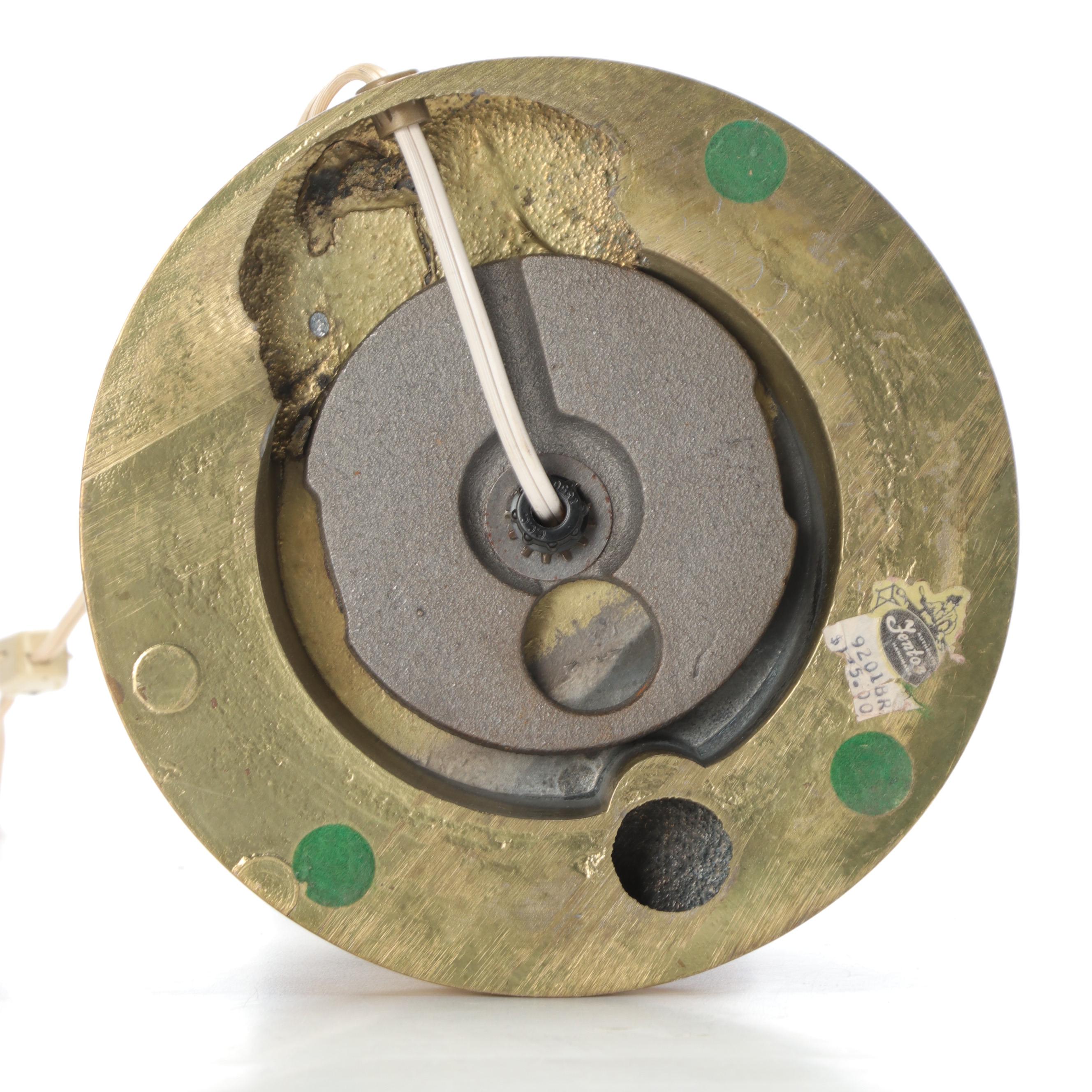 Fenton Burmese "Embossed Roses" Lampshade with Brass Candlestick Table Lamp