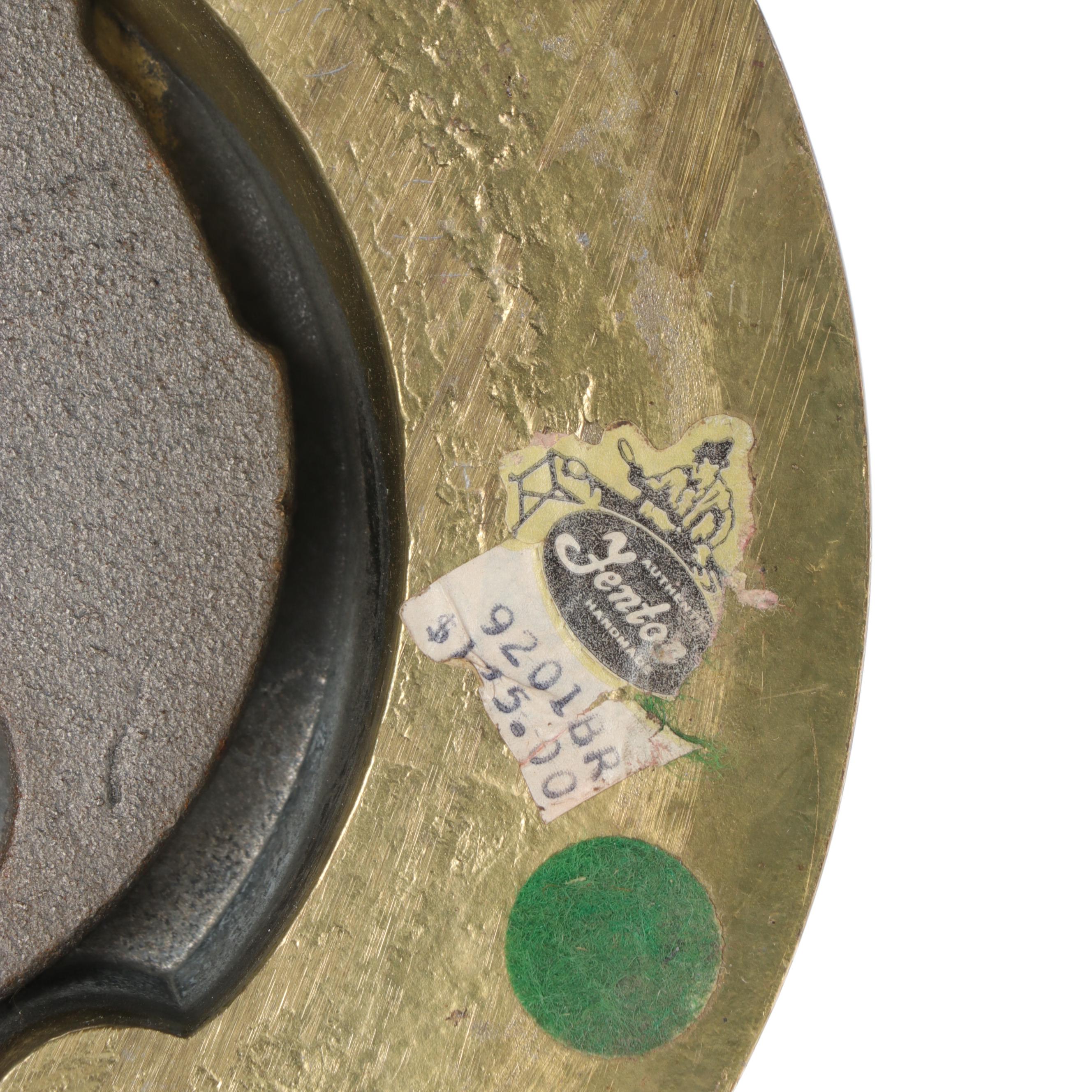 Fenton Burmese "Embossed Roses" Lampshade with Brass Candlestick Table Lamp