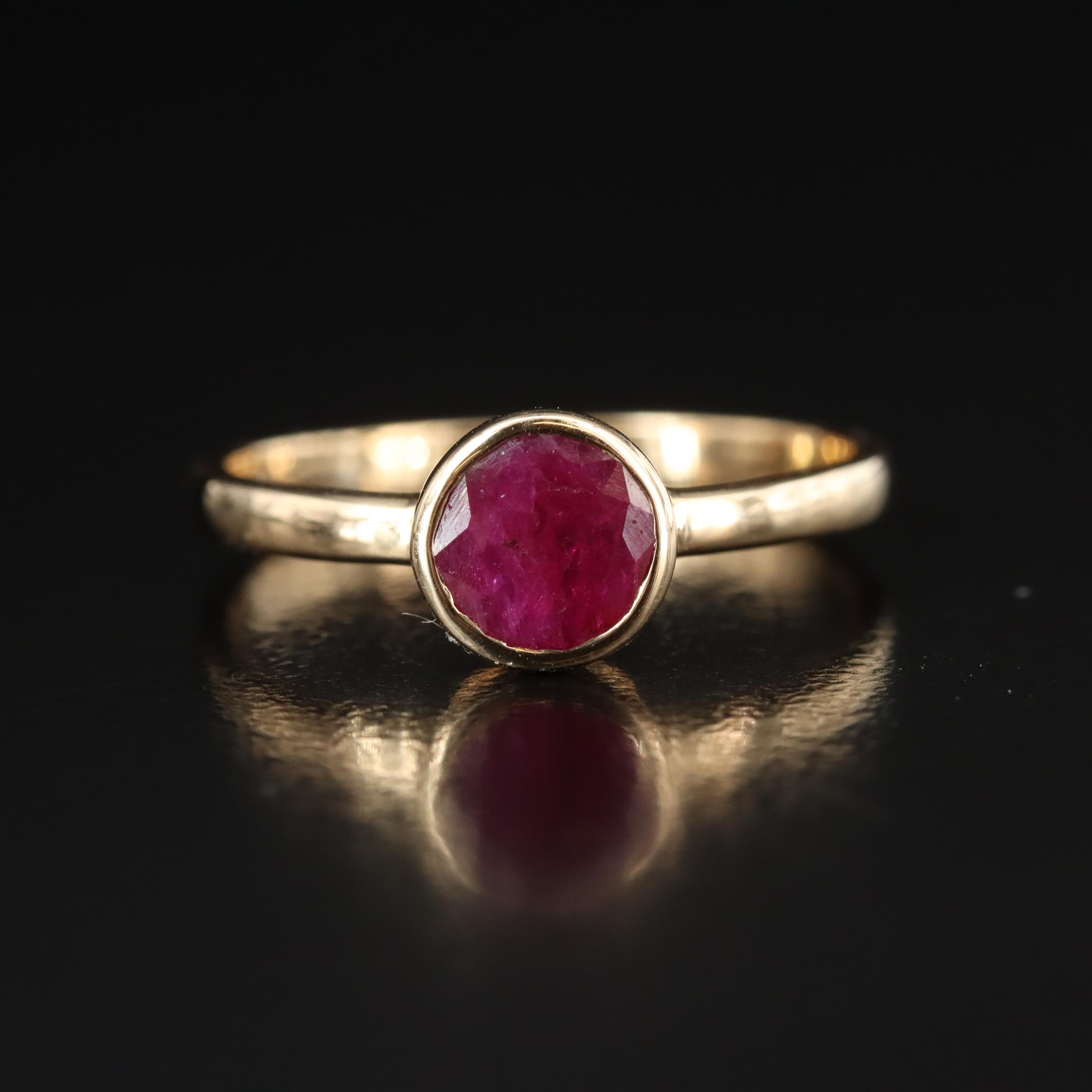 14K Ruby Solitaire Ring