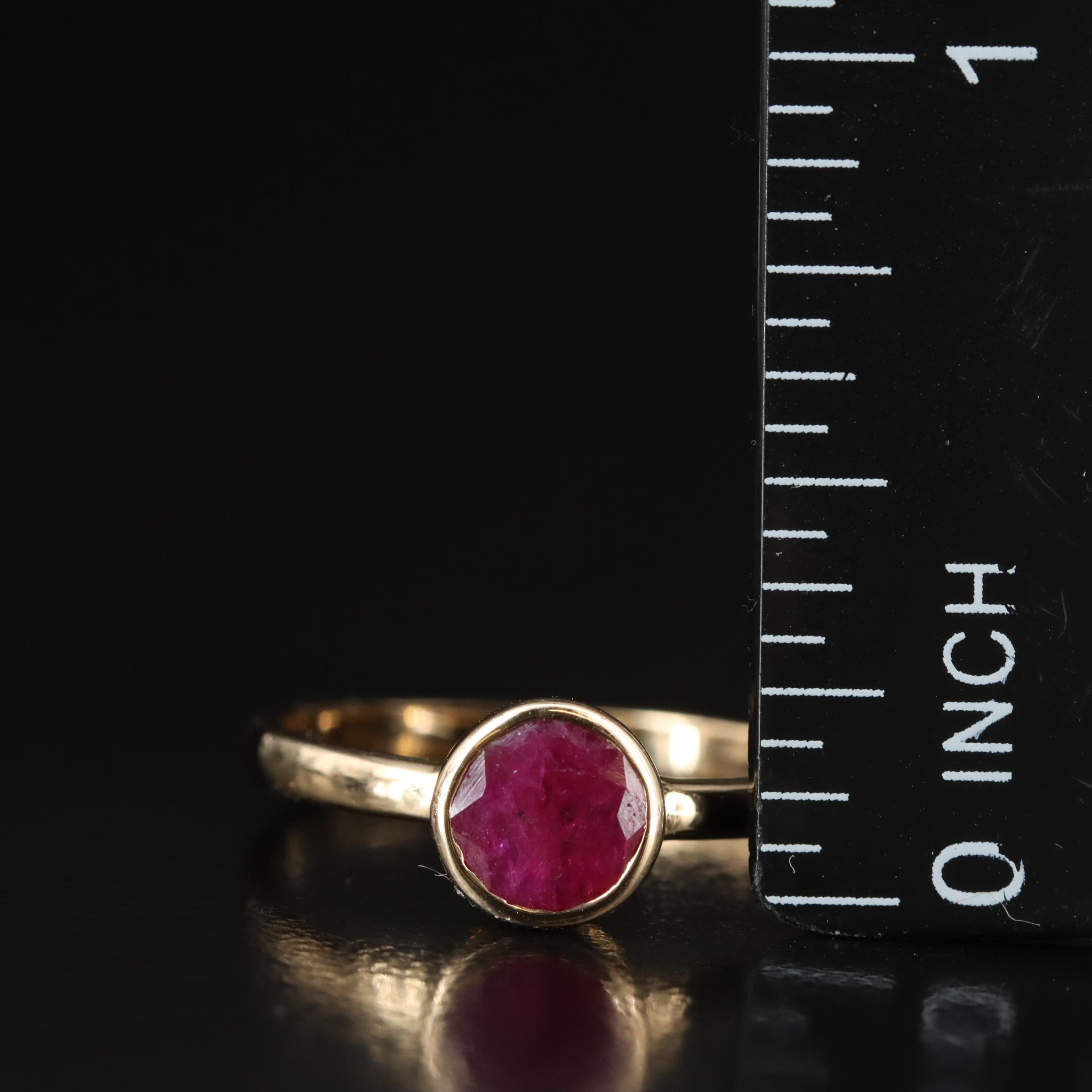 14K Ruby Solitaire Ring