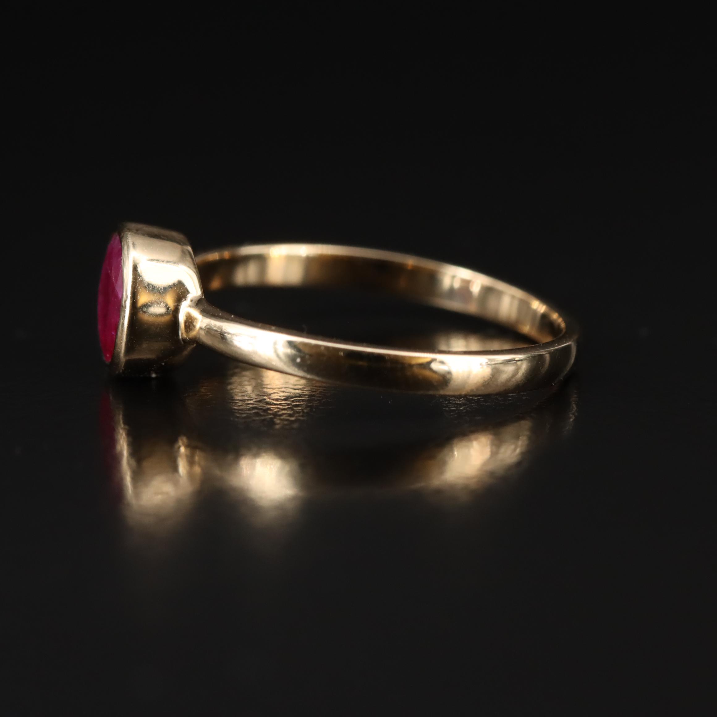 14K Ruby Solitaire Ring