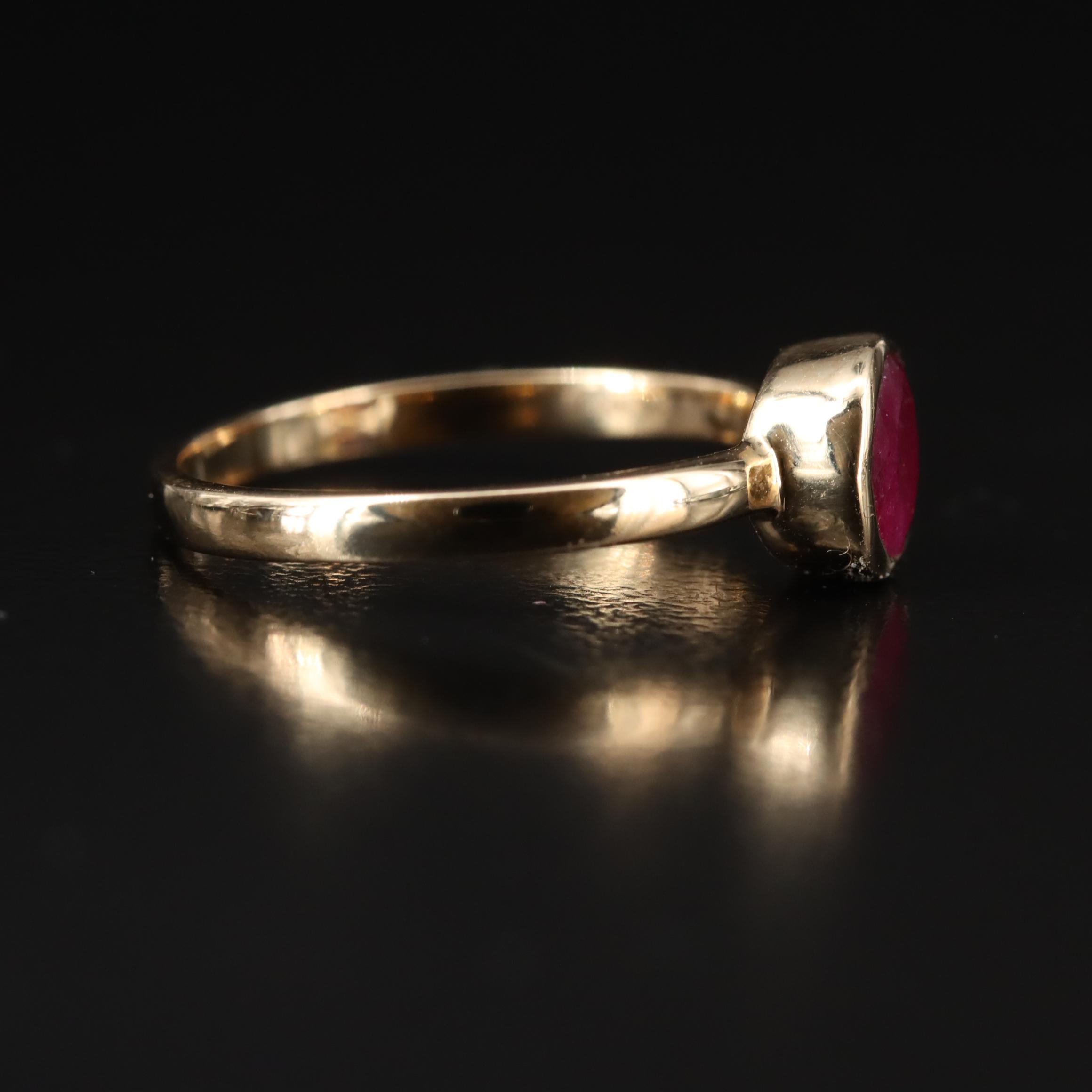 14K Ruby Solitaire Ring