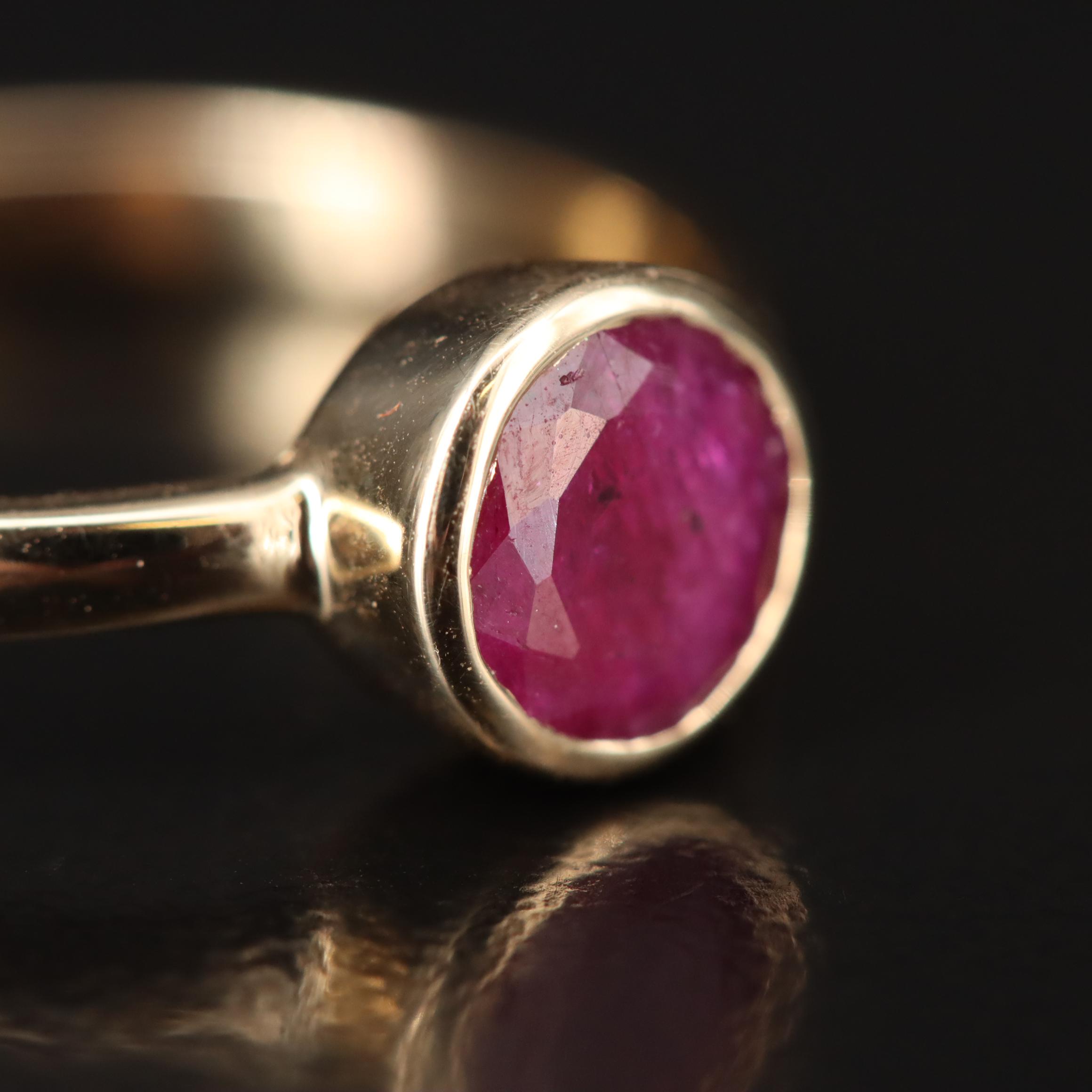 14K Ruby Solitaire Ring