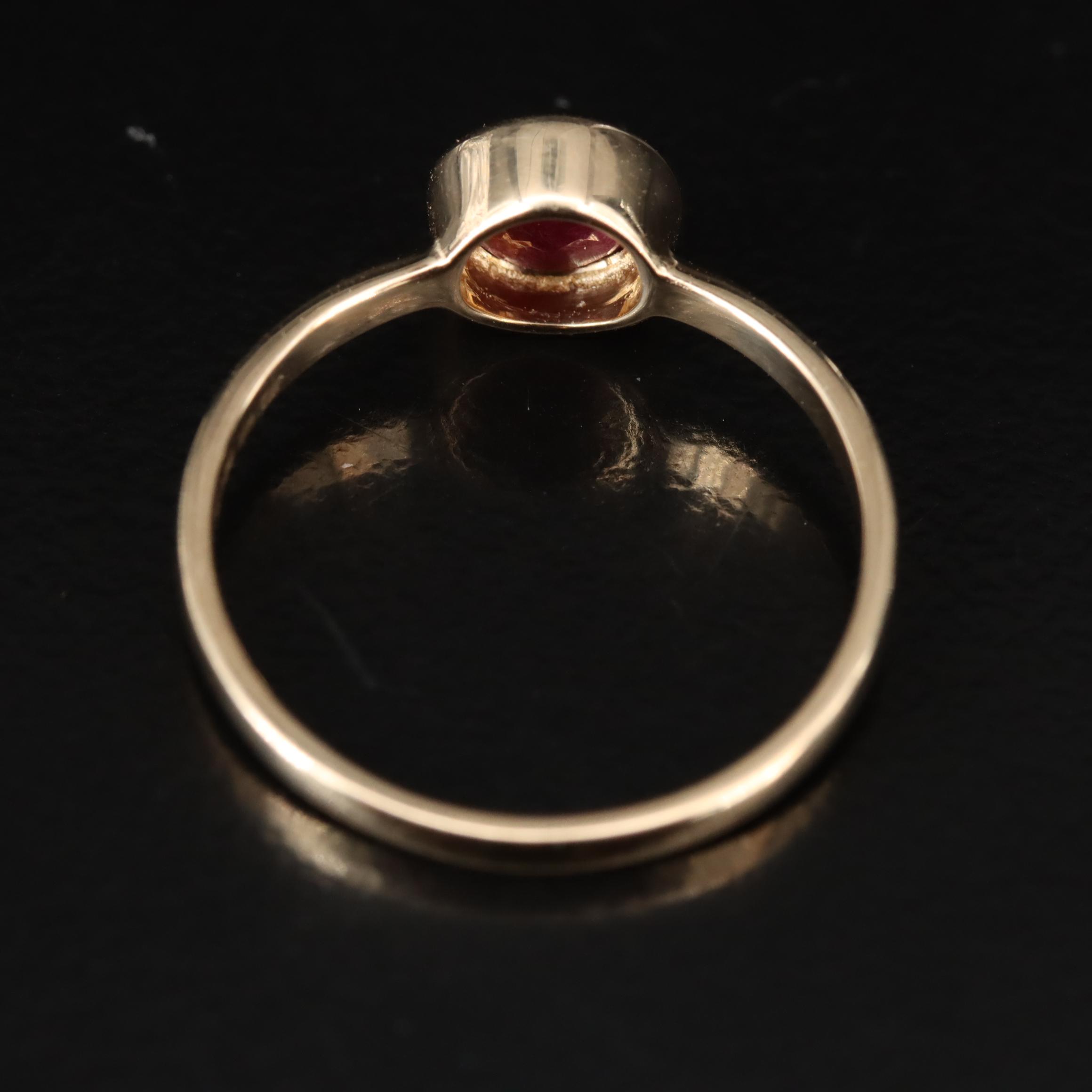14K Ruby Solitaire Ring