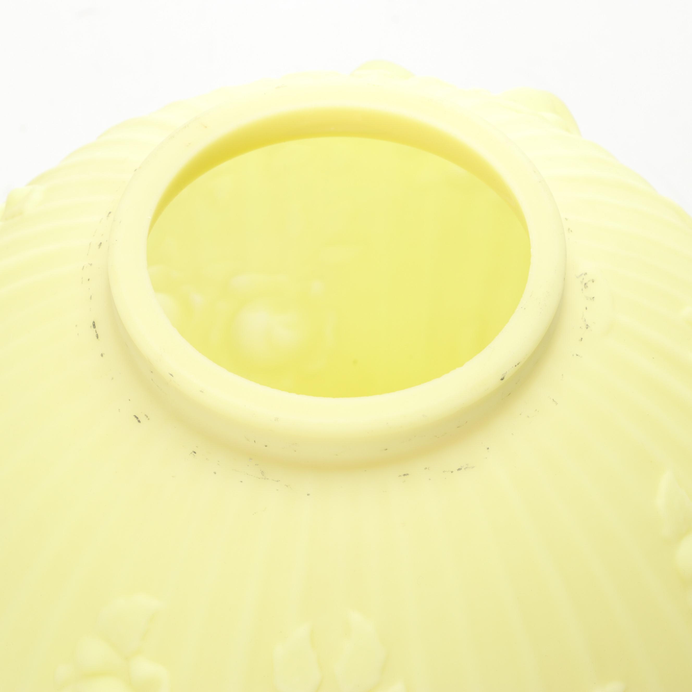 Fenton Burmese "Pressed Roses" Lampshade with Brass Candlestick Table Lamp