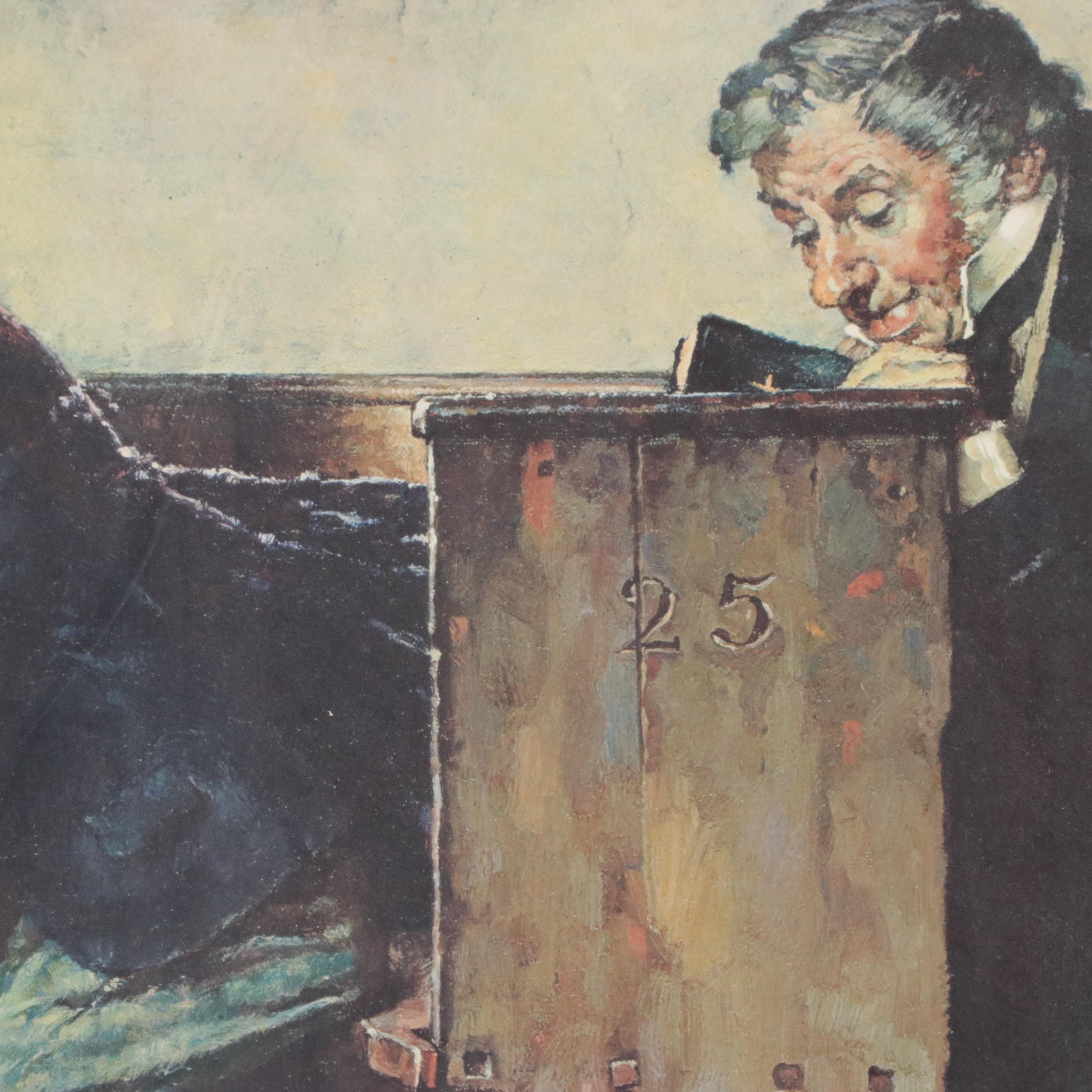 Norman Rockwell Color Lithograph "Tom Sawyer, Dog and Beetle," 1971