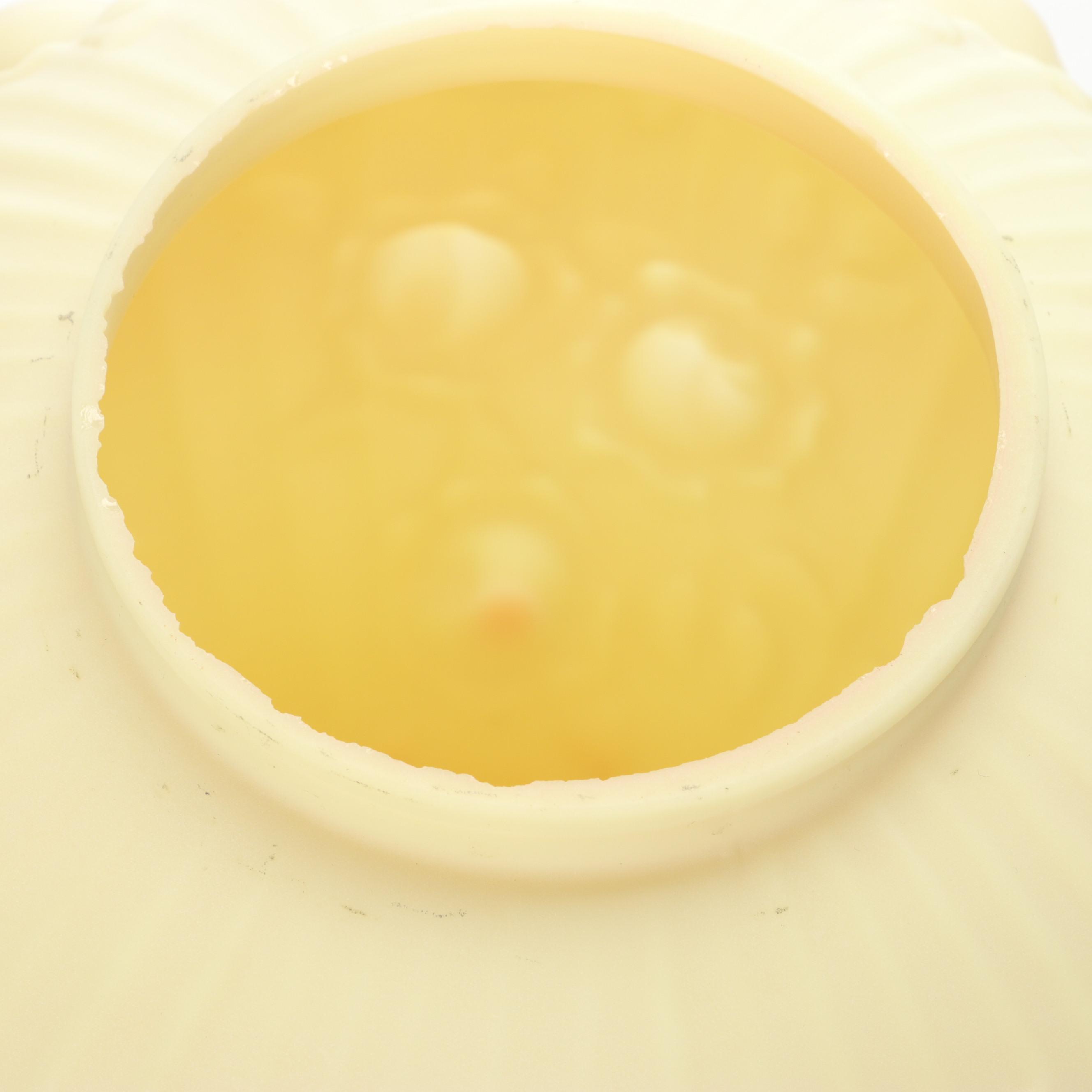 Fenton Burmese Ruffled Glass Lampshade with Brass Candlestick Table Lamp