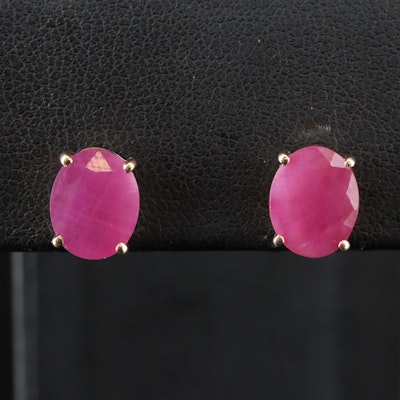14K Ruby Solitaire Earrings