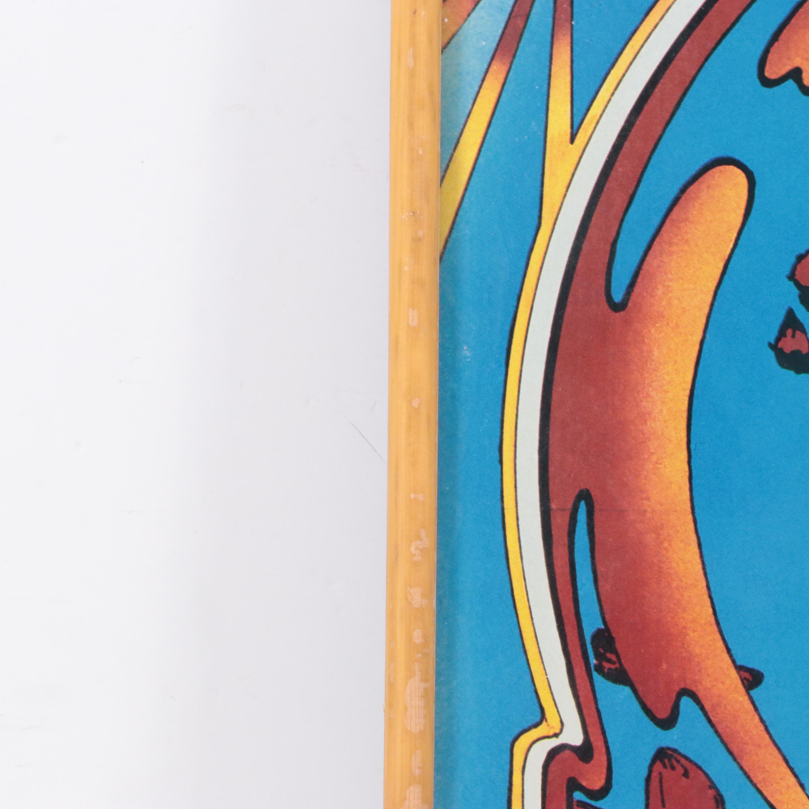 Offset Lithograph Grateful Dead Skull and Roses Poster, 1984