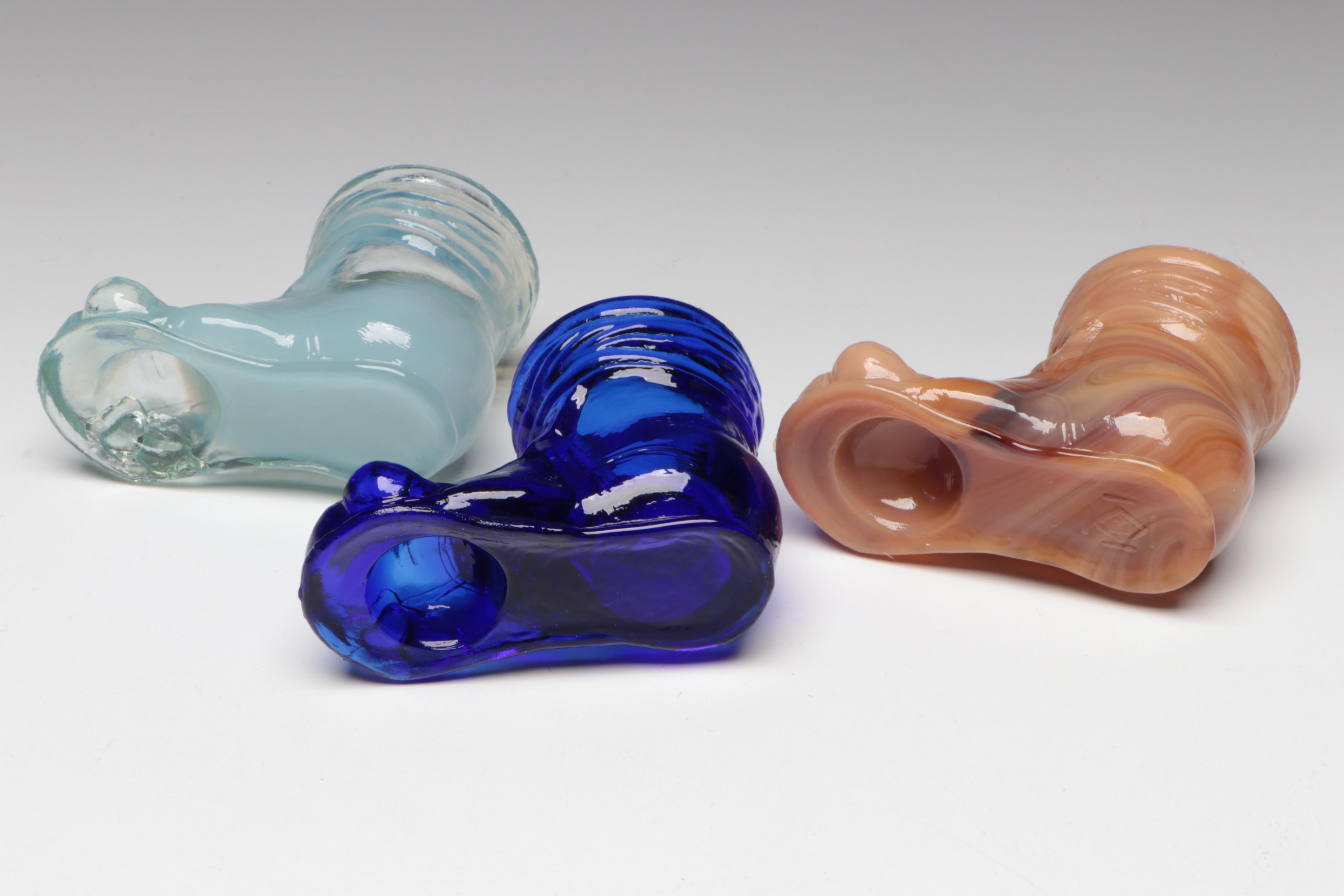 Degenhart Crystal Art Glass and More Glass Figural Toothpick Holders