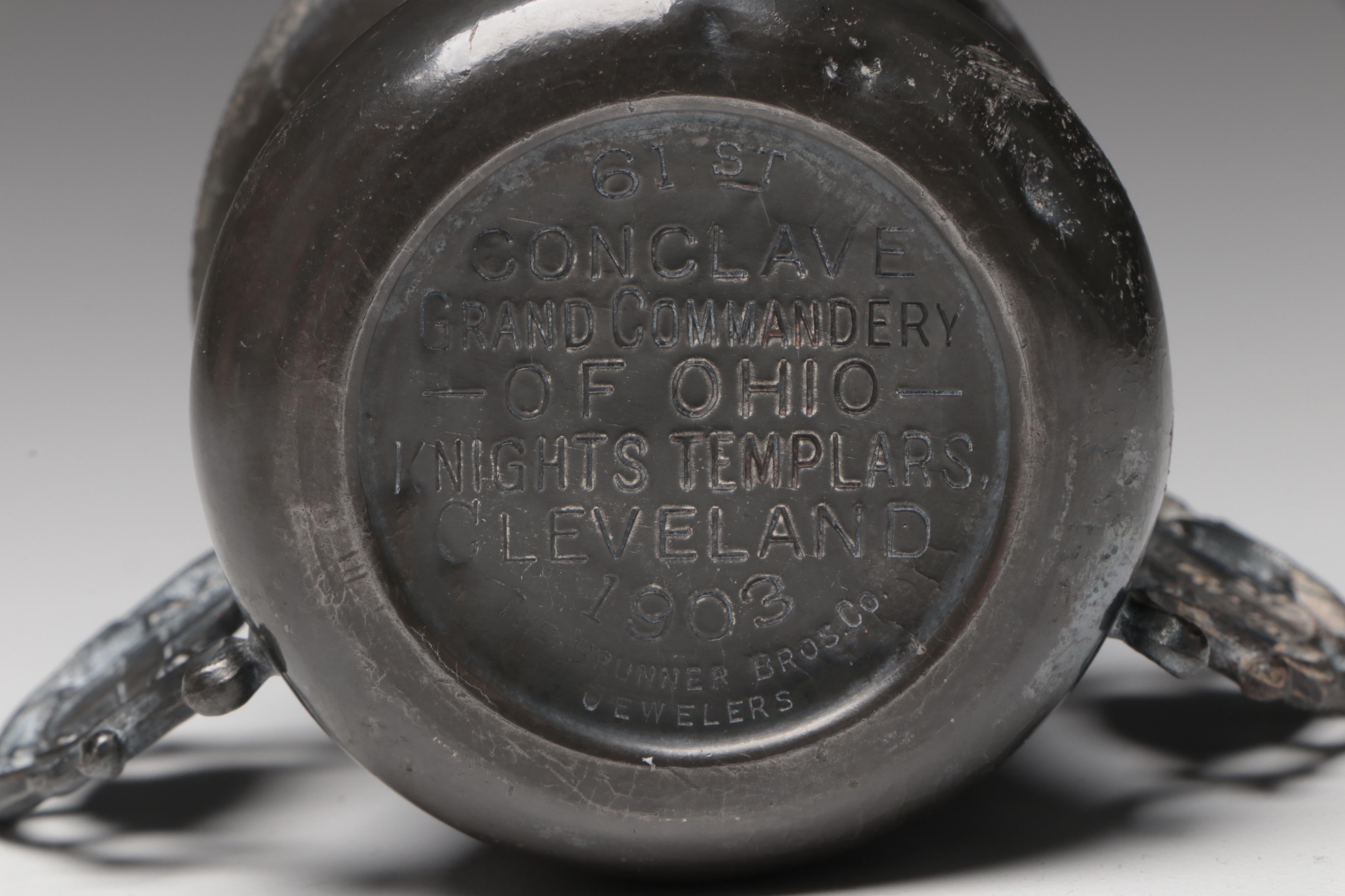 Heraldic Porcelain, Glass, and Metal Tygs with Other Cups and Toothpick Holders