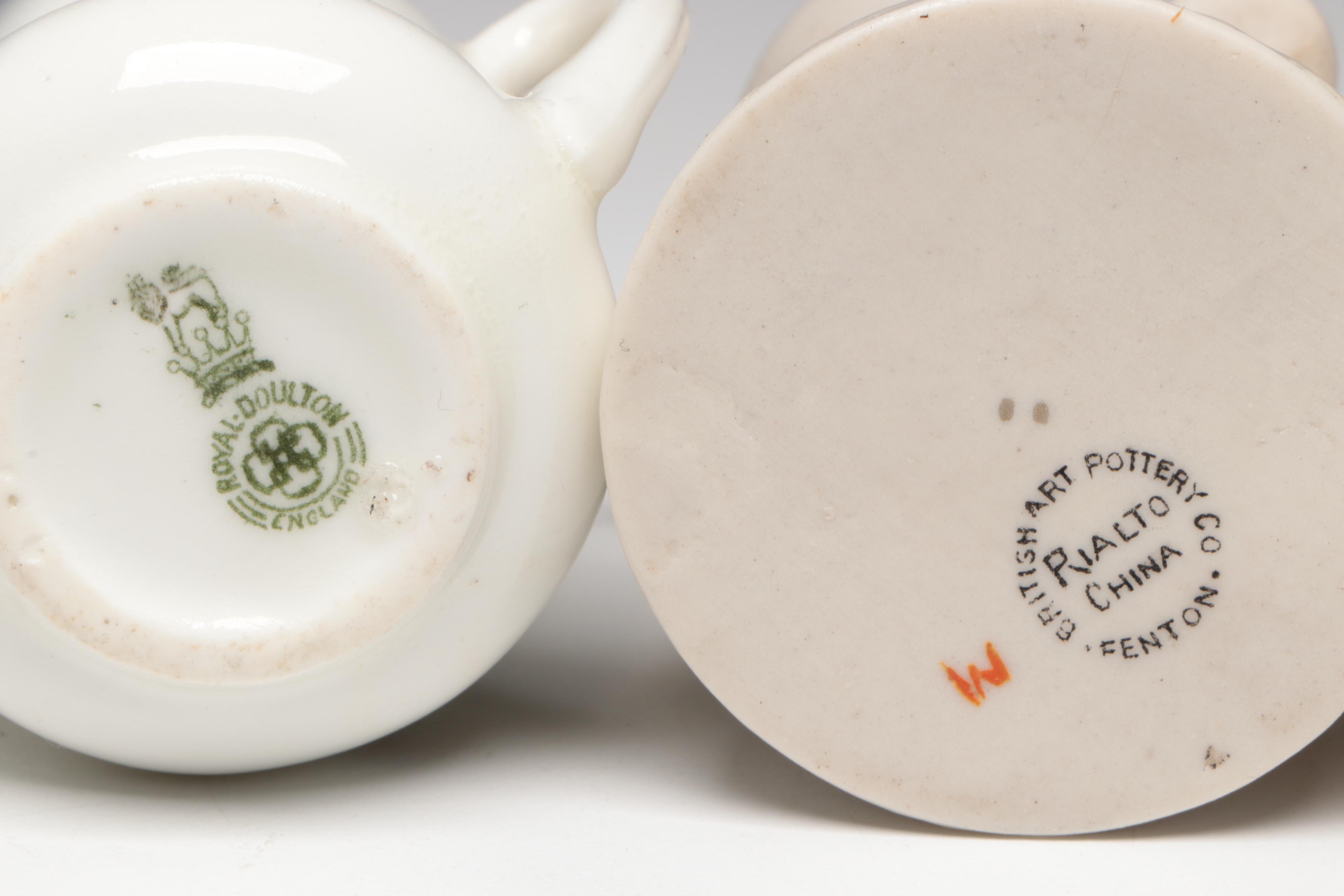 Heraldic Porcelain, Glass, and Metal Tygs with Other Cups and Toothpick Holders