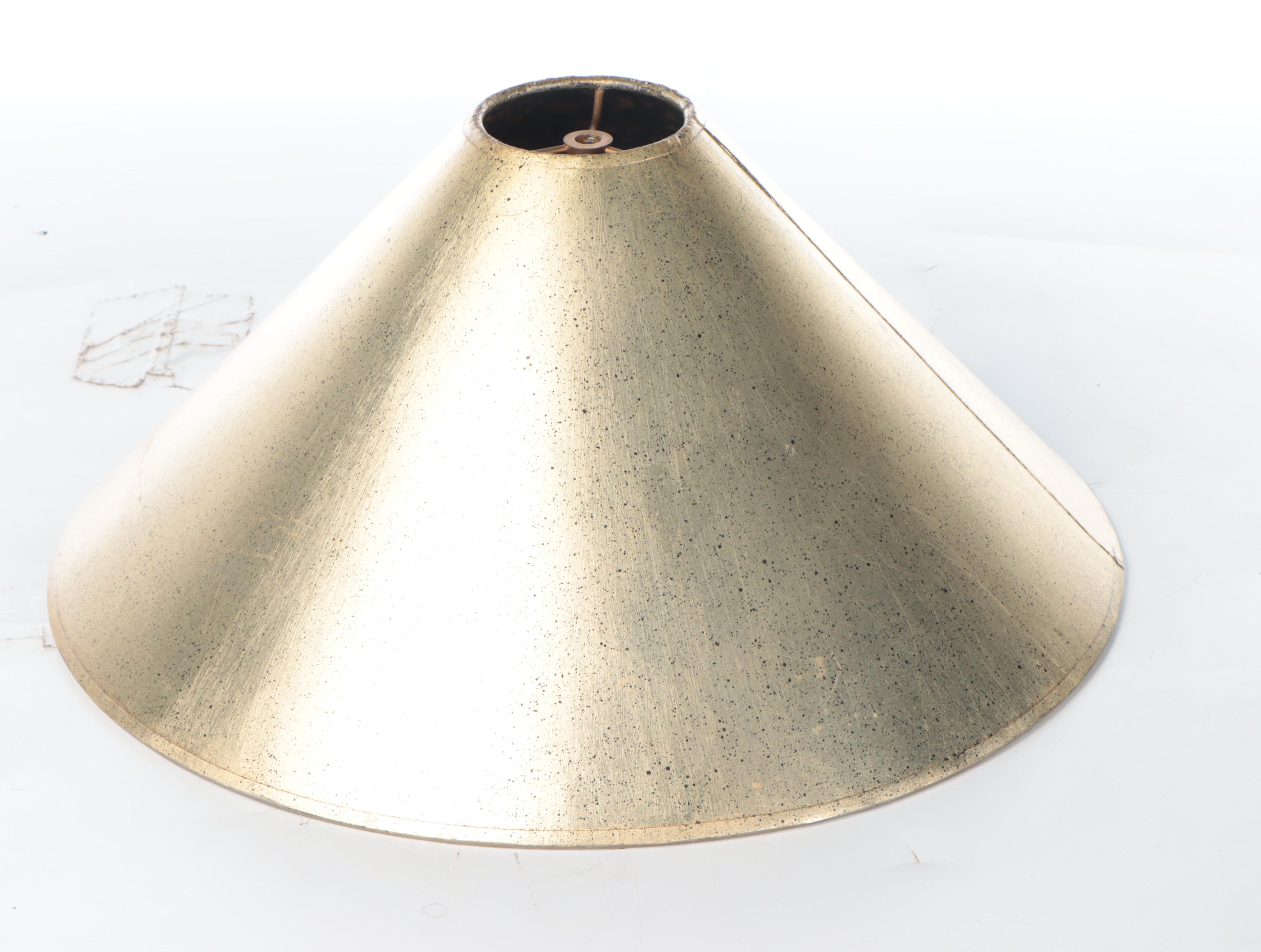 Gilt Greek Key Glass and Brass Table Lamp