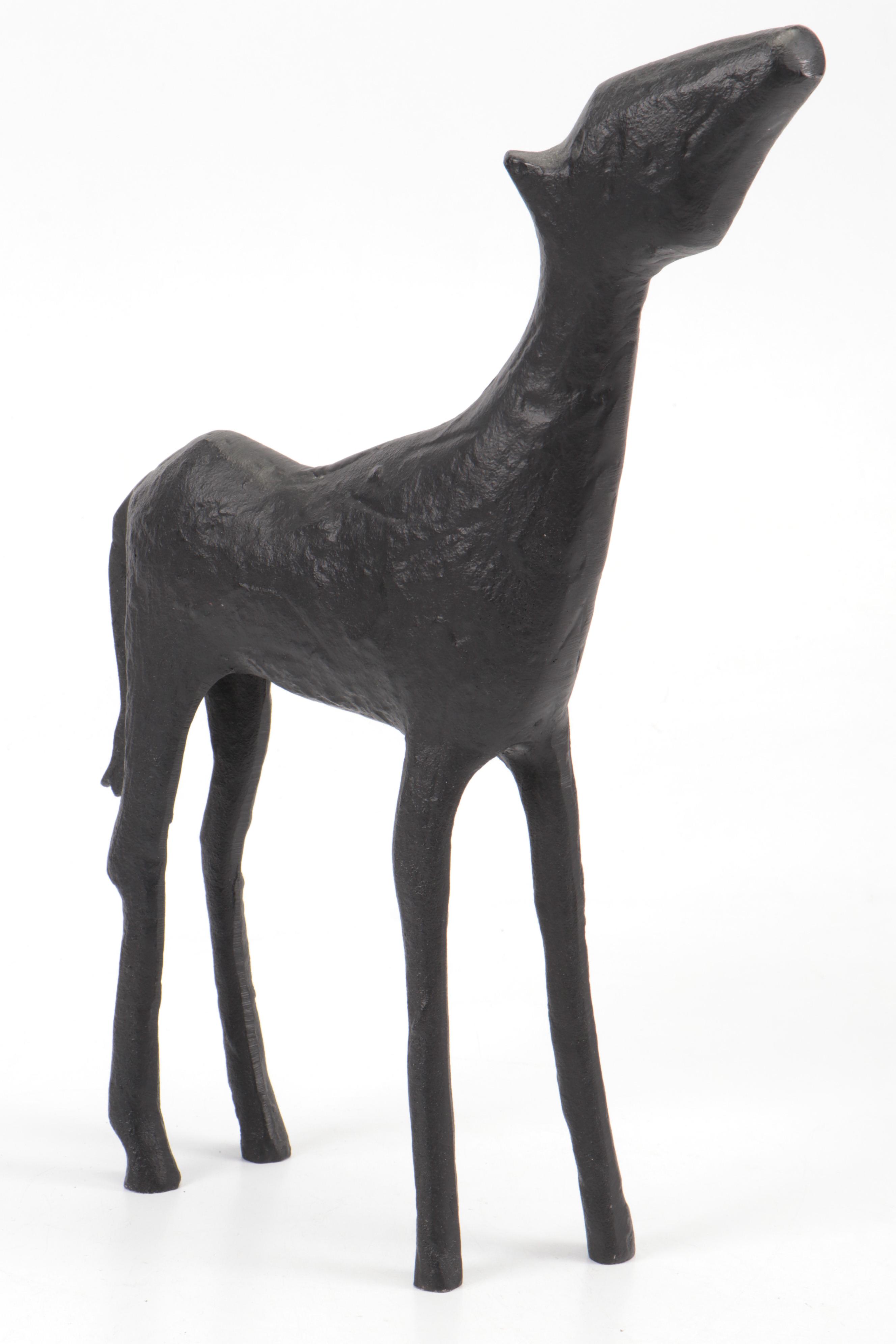 Two Folk Art Metal Horse Figurines