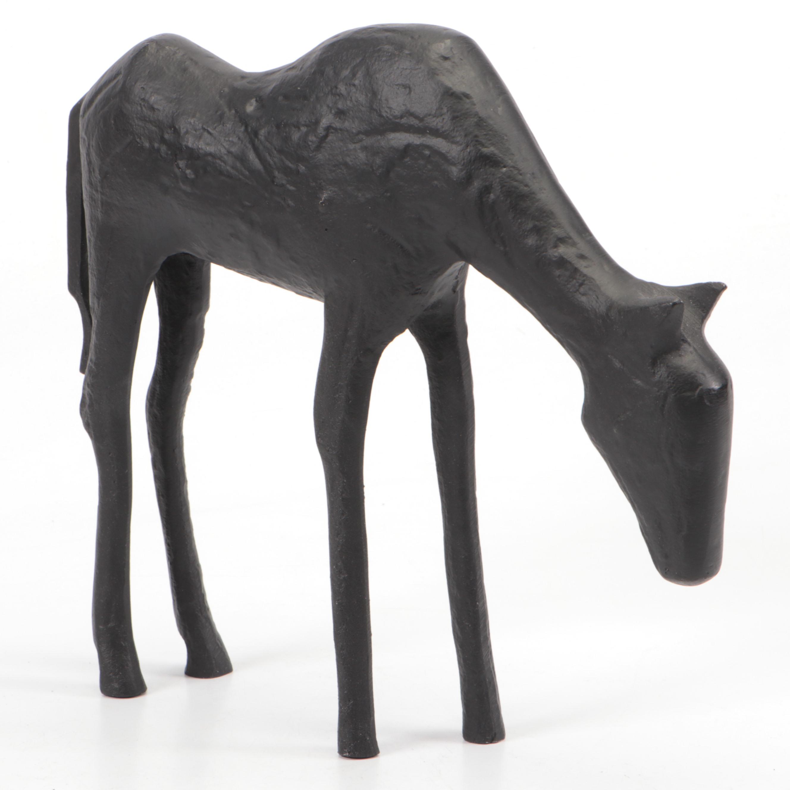 Two Folk Art Metal Horse Figurines