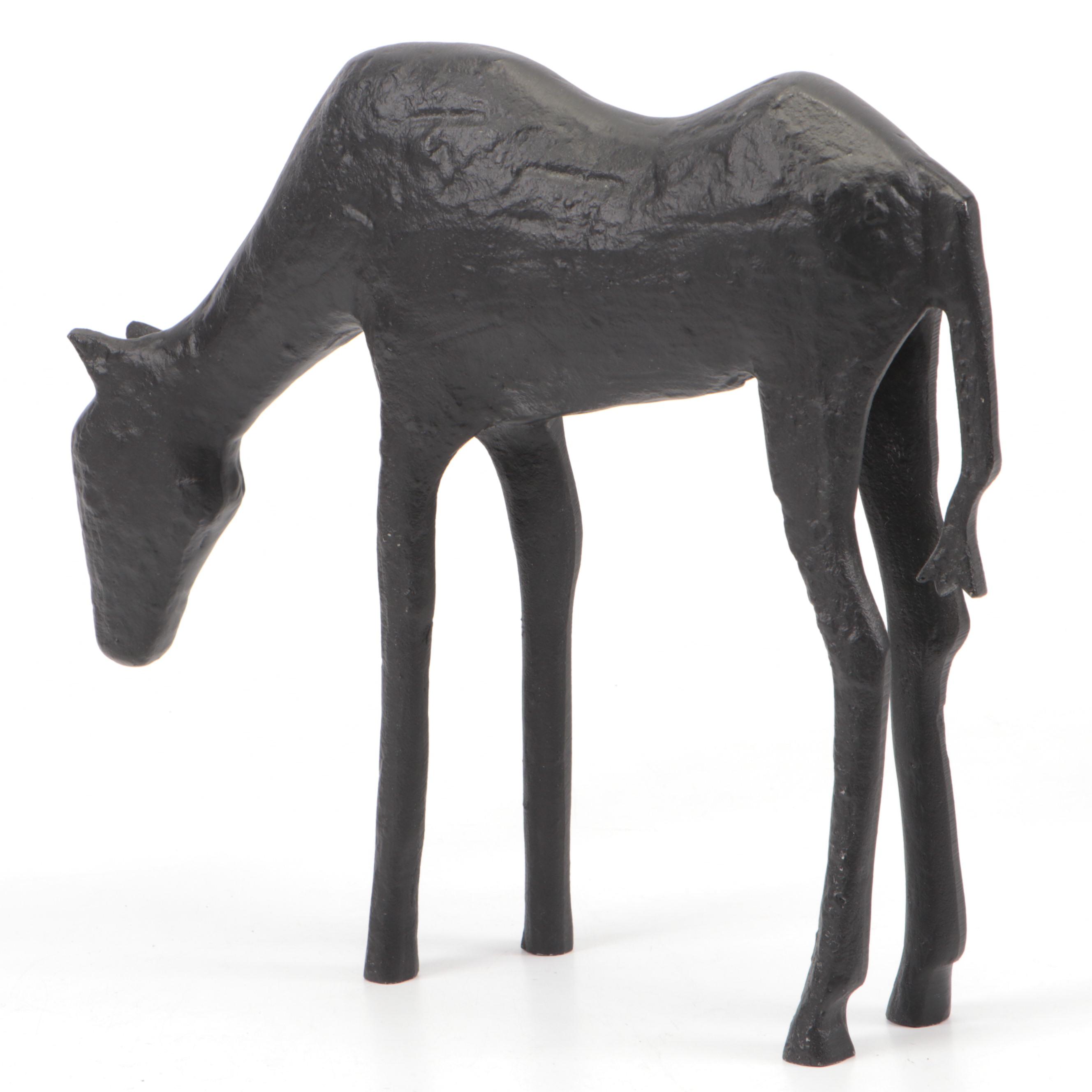 Two Folk Art Metal Horse Figurines