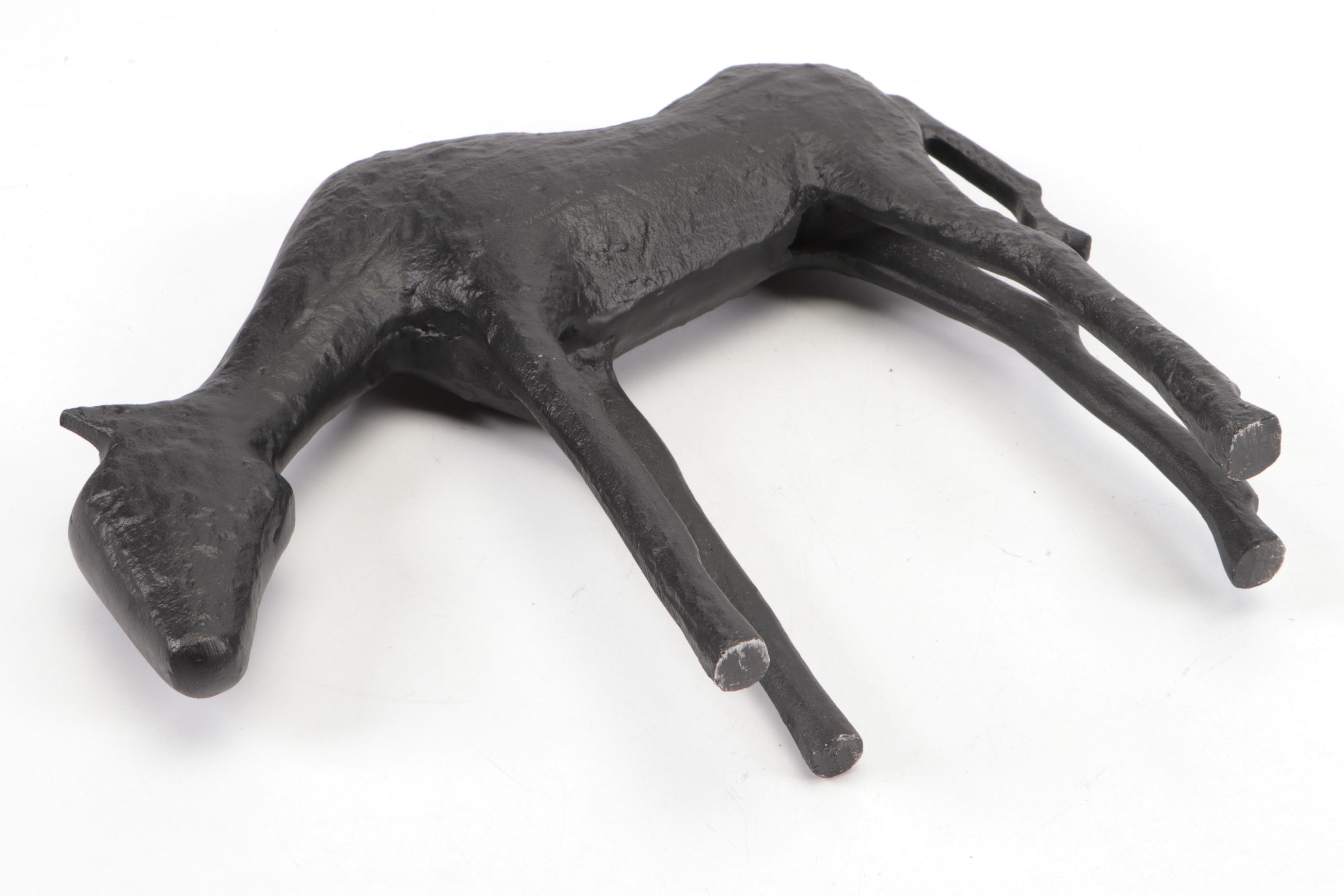 Two Folk Art Metal Horse Figurines