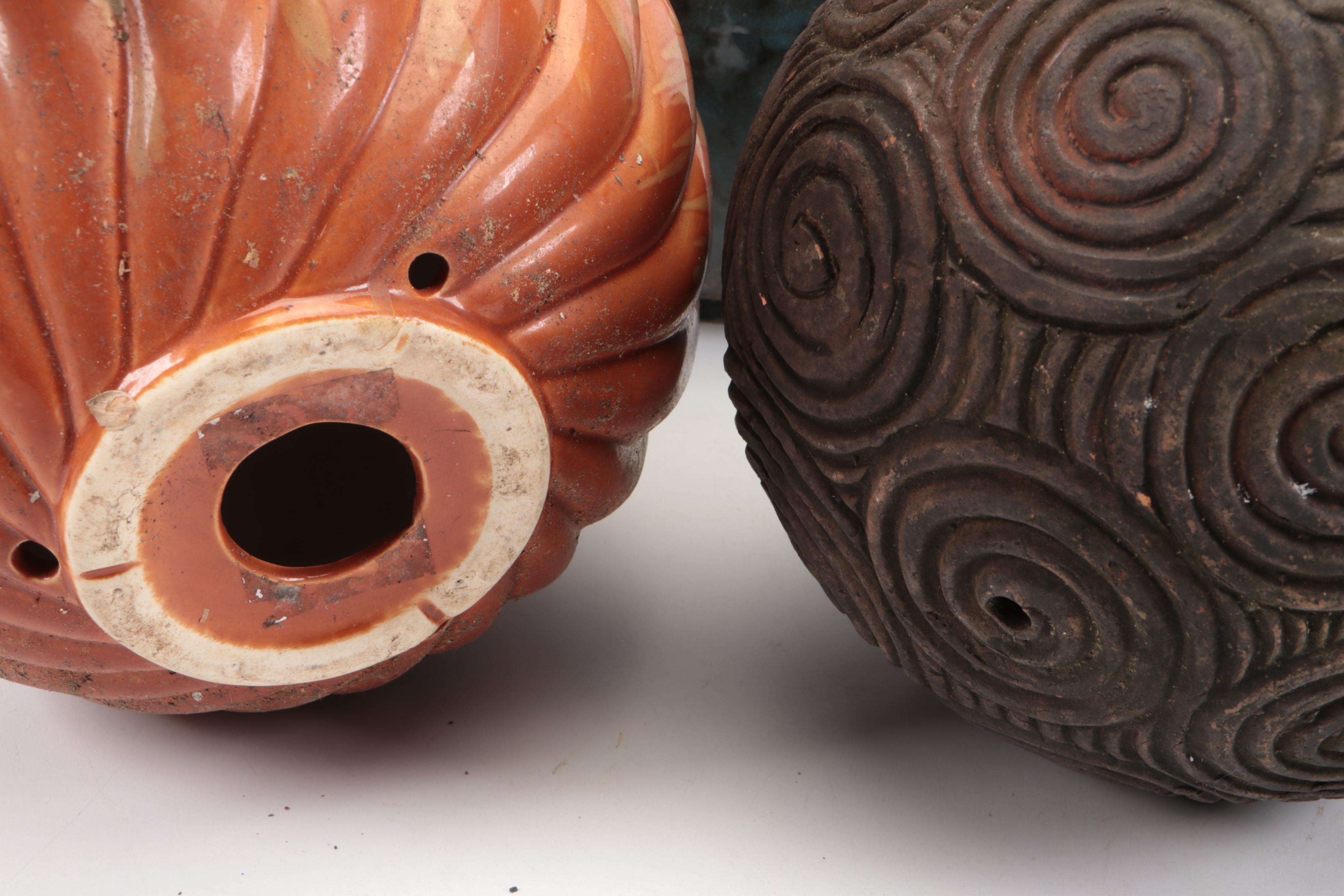 Chinese Metal Guardian Lion Garden Statue with Ceramic Spheres and More